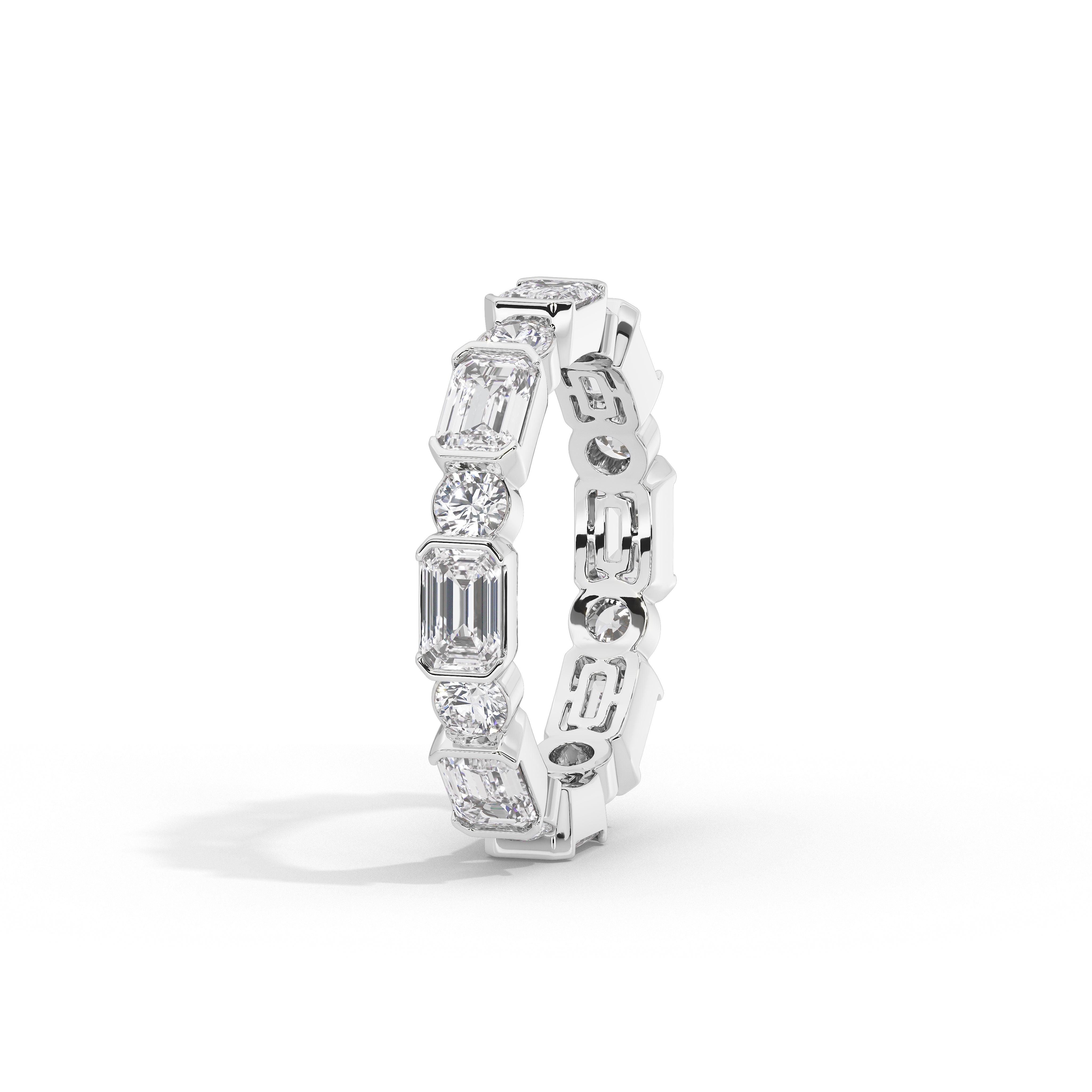 4 Carat Emerald & Round Eternity Band