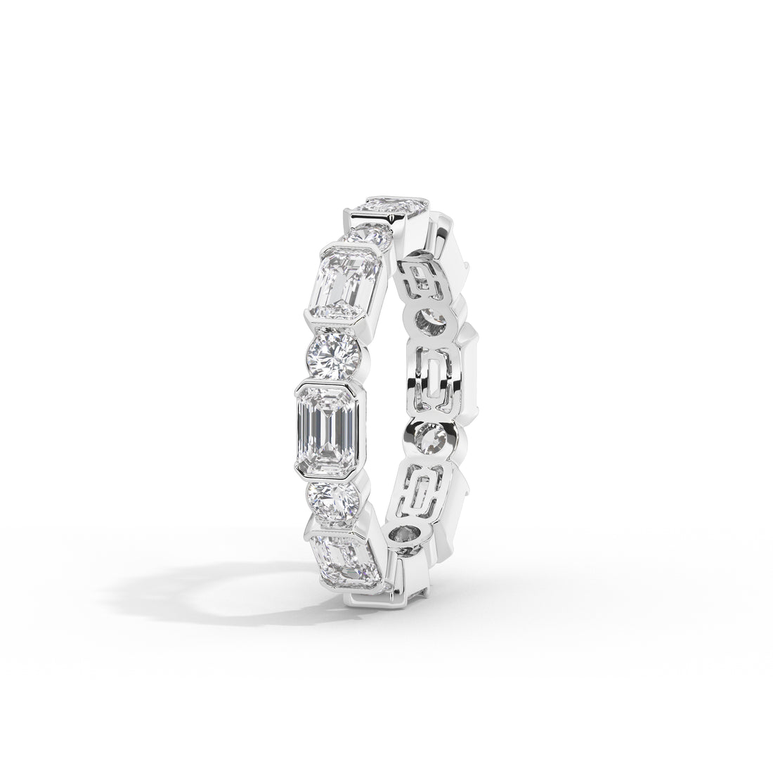 4 Carat Emerald & Round Eternity Band
