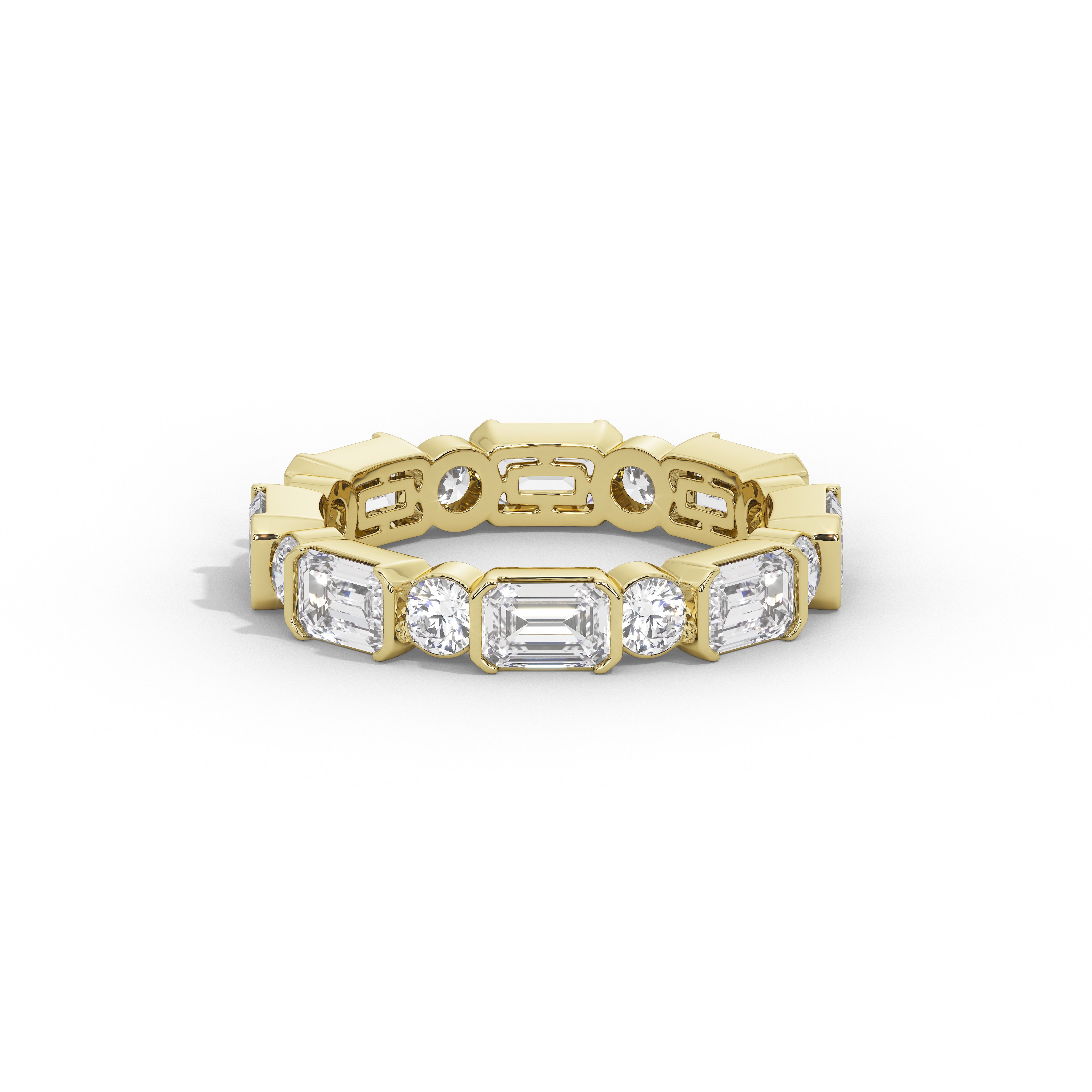 4 Carat Emerald & Round Eternity Band
