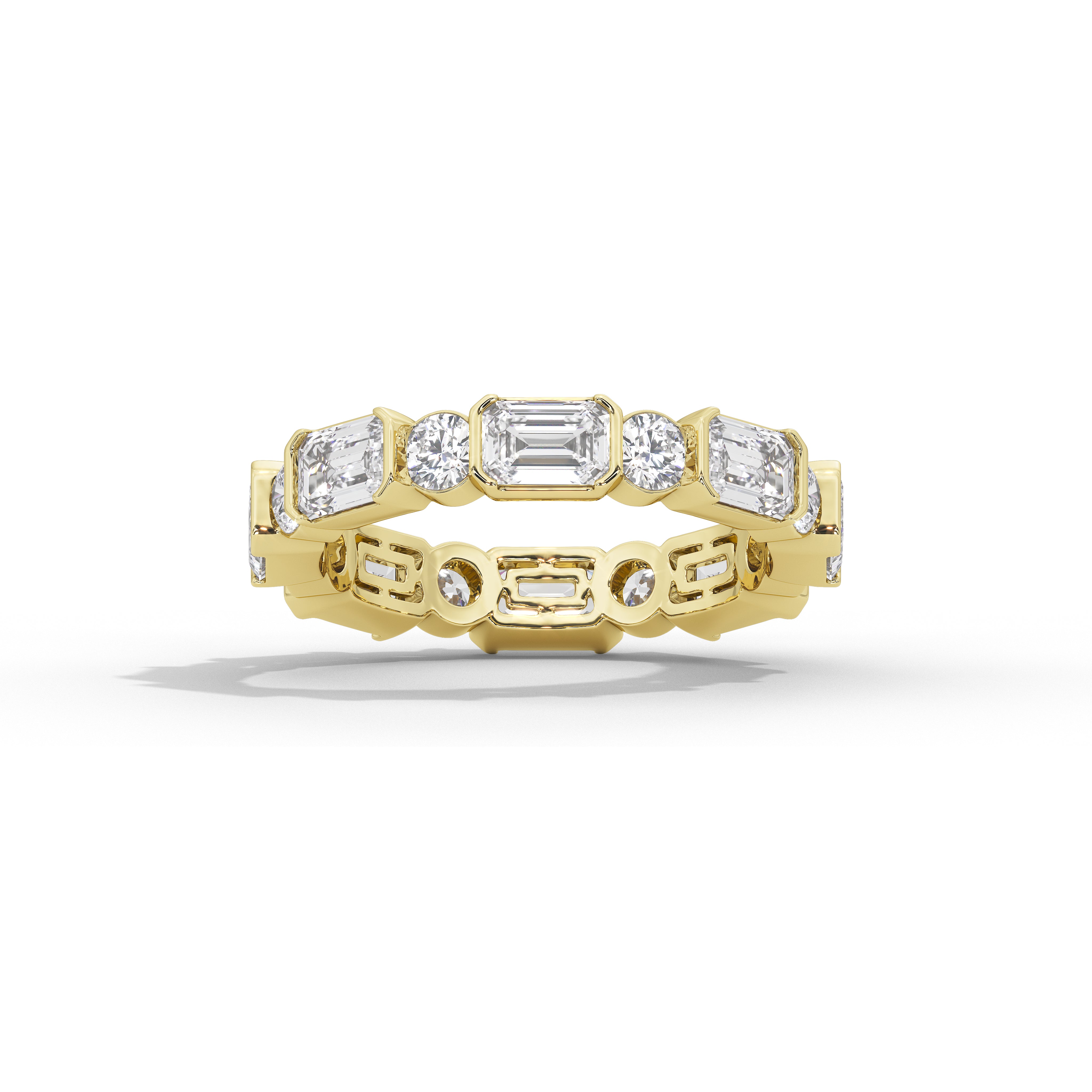 4 Carat Emerald & Round Eternity Band