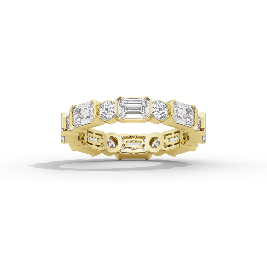 4 Carat Emerald & Round Eternity Band