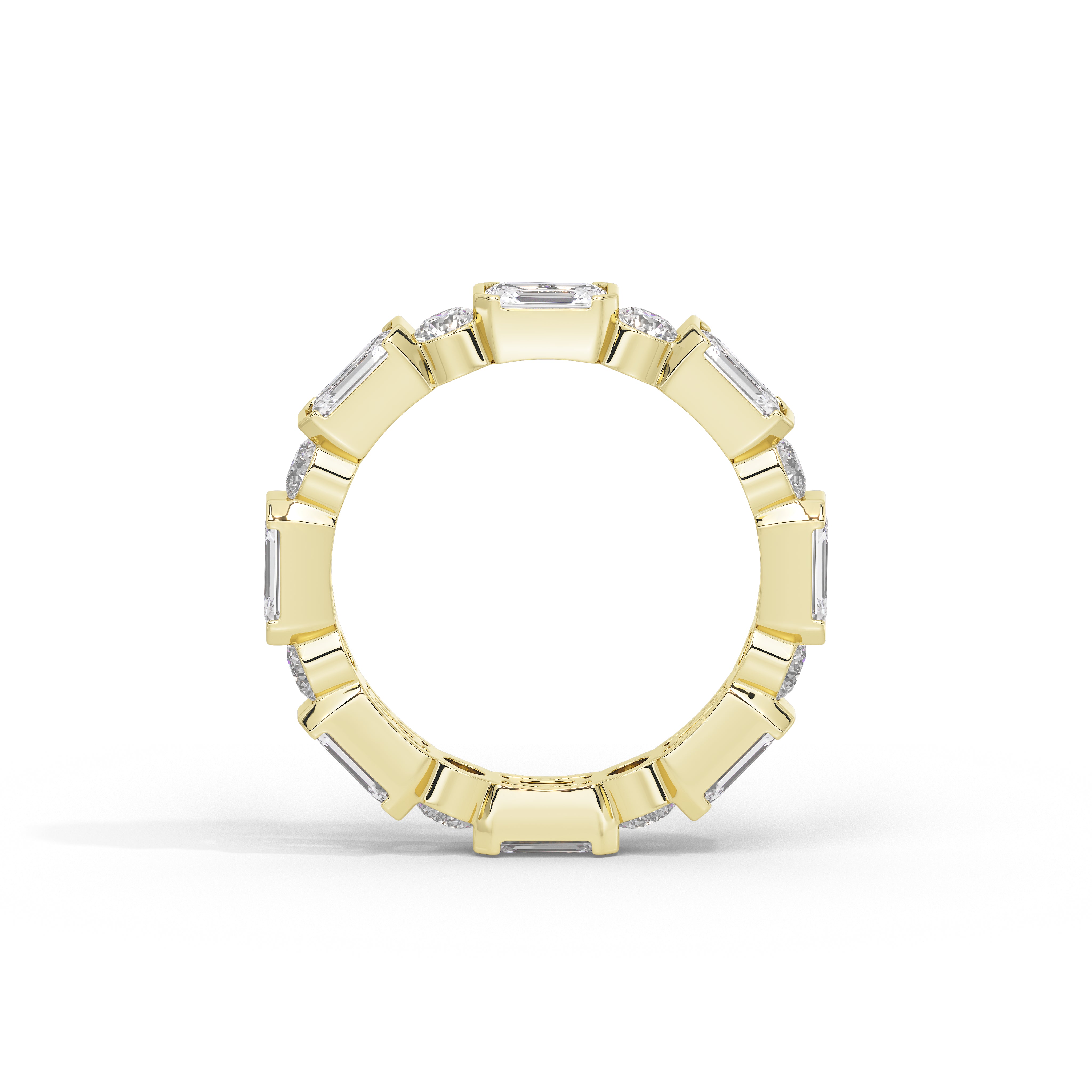 4 Carat Emerald & Round Eternity Band