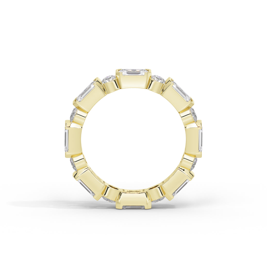 4 Carat Emerald & Round Eternity Band