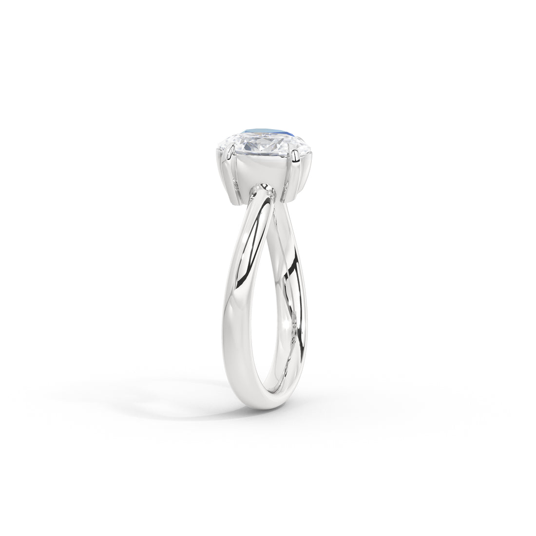 Elodie Oval Diamond and Blue Sapphire Ring
