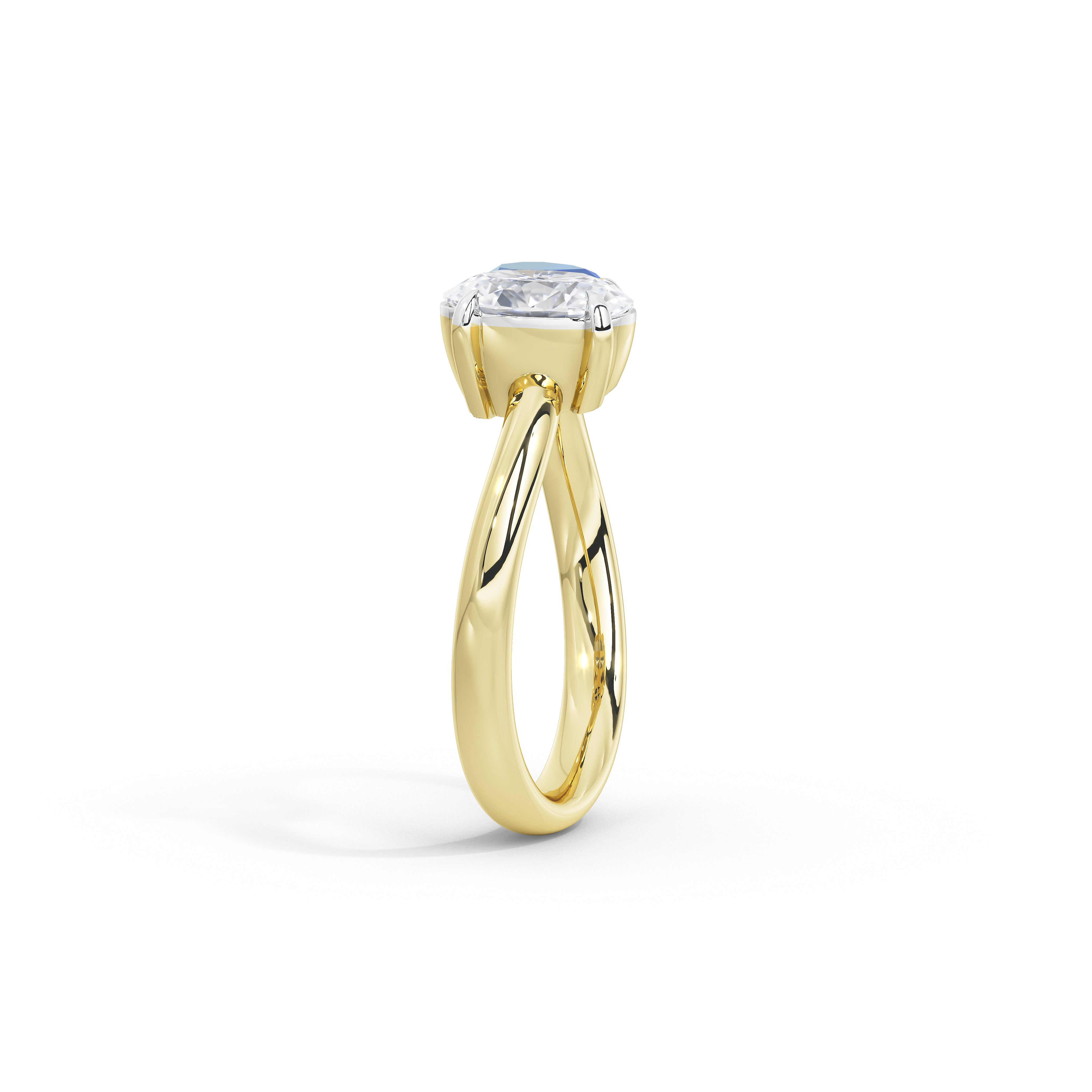 Elodie Oval Diamond and Blue Sapphire Ring