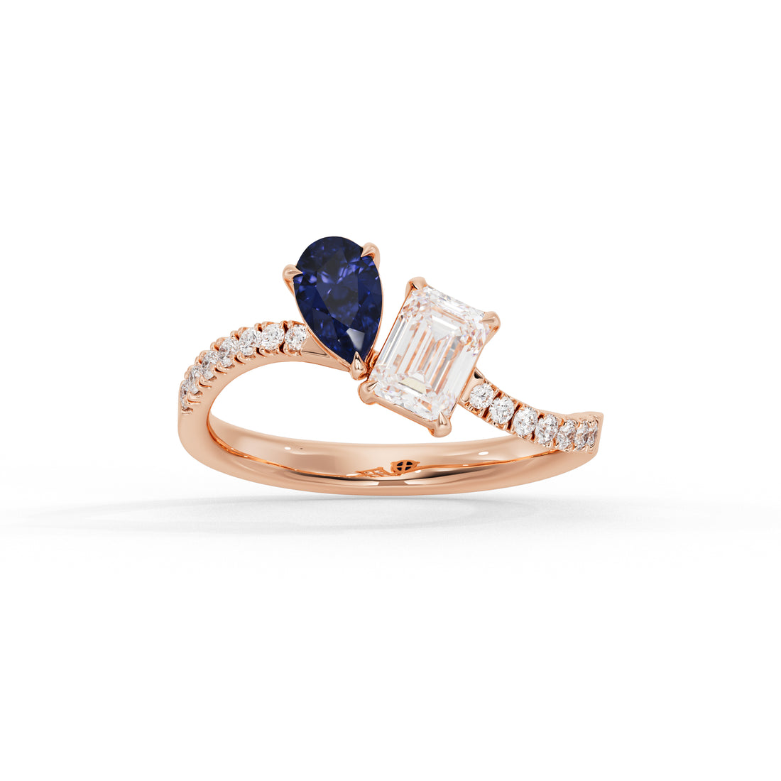 Marielle Emerald Diamond and Blue Sapphire Ring