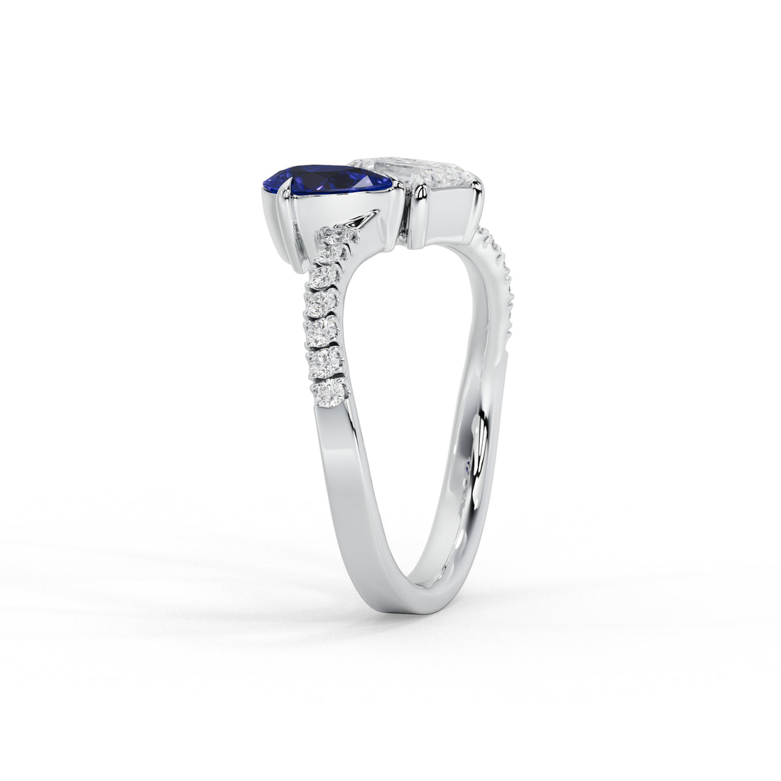 Marielle Emerald Diamond and Blue Sapphire Ring