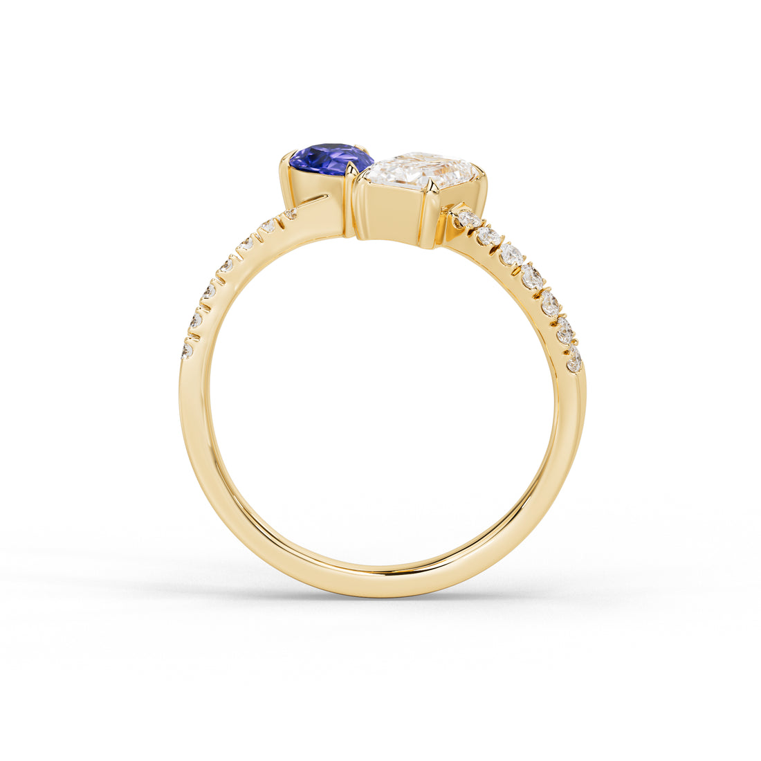 Marielle Emerald Diamond and Blue Sapphire Ring