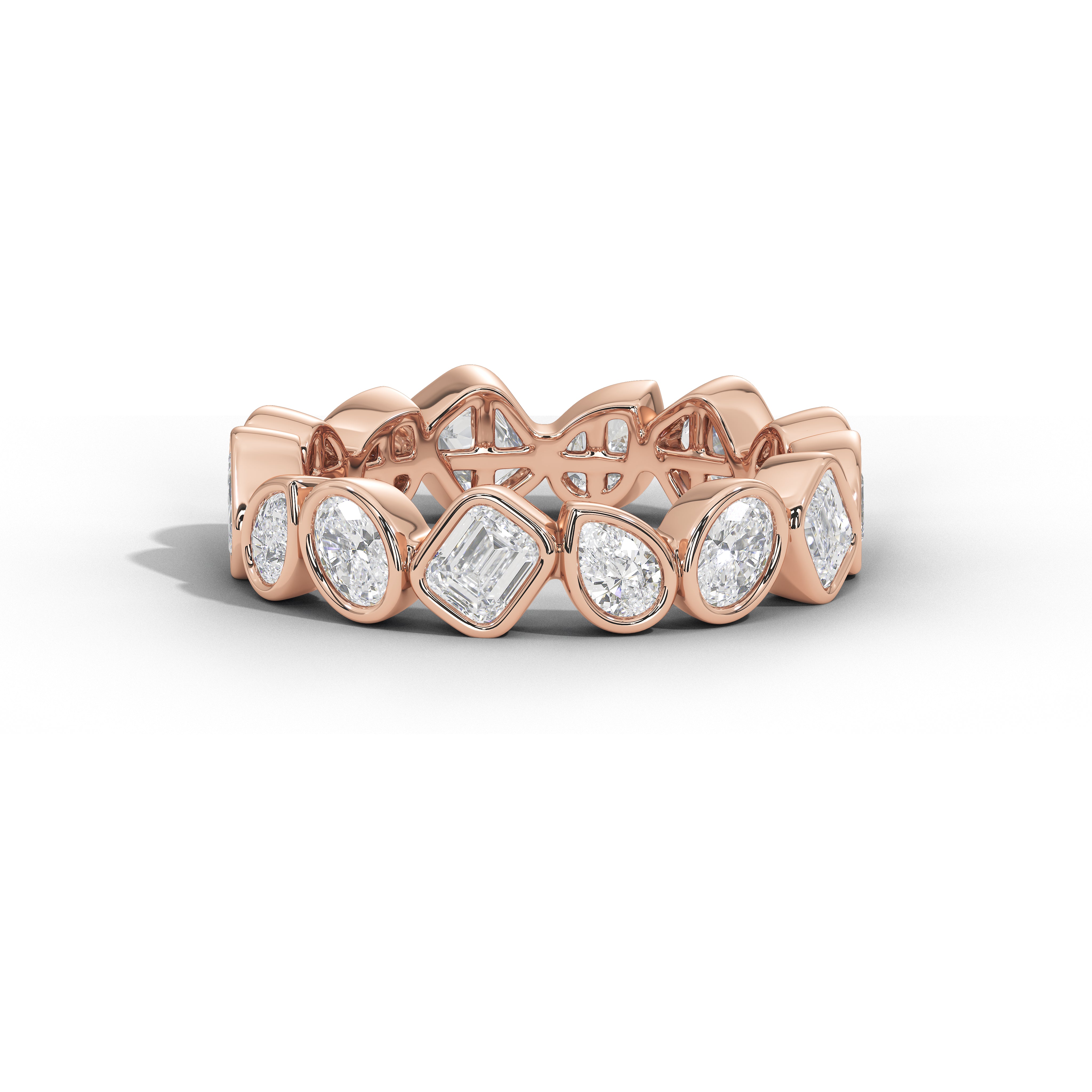 Josephine Pear Oval and Emerald Diamond Eternity Band