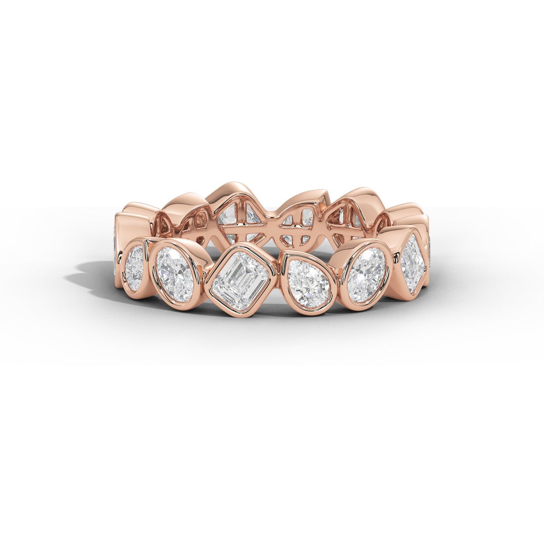 Josephine Pear Oval and Emerald Diamond Eternity Band