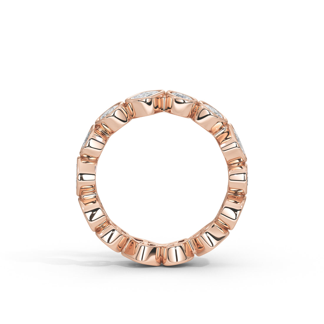 Josephine Pear Oval and Emerald Diamond Eternity Band