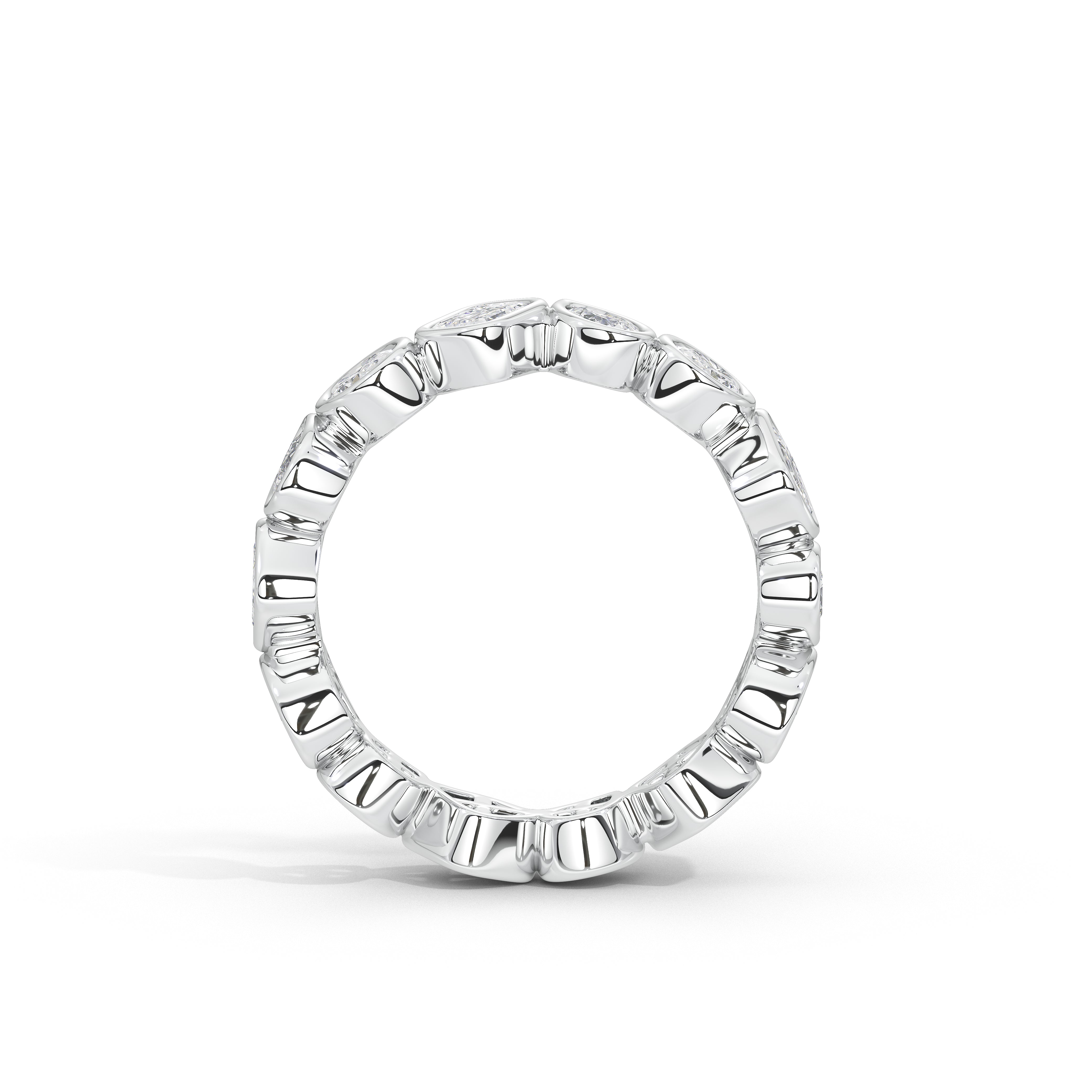 Josephine Pear Oval and Emerald Diamond Eternity Band