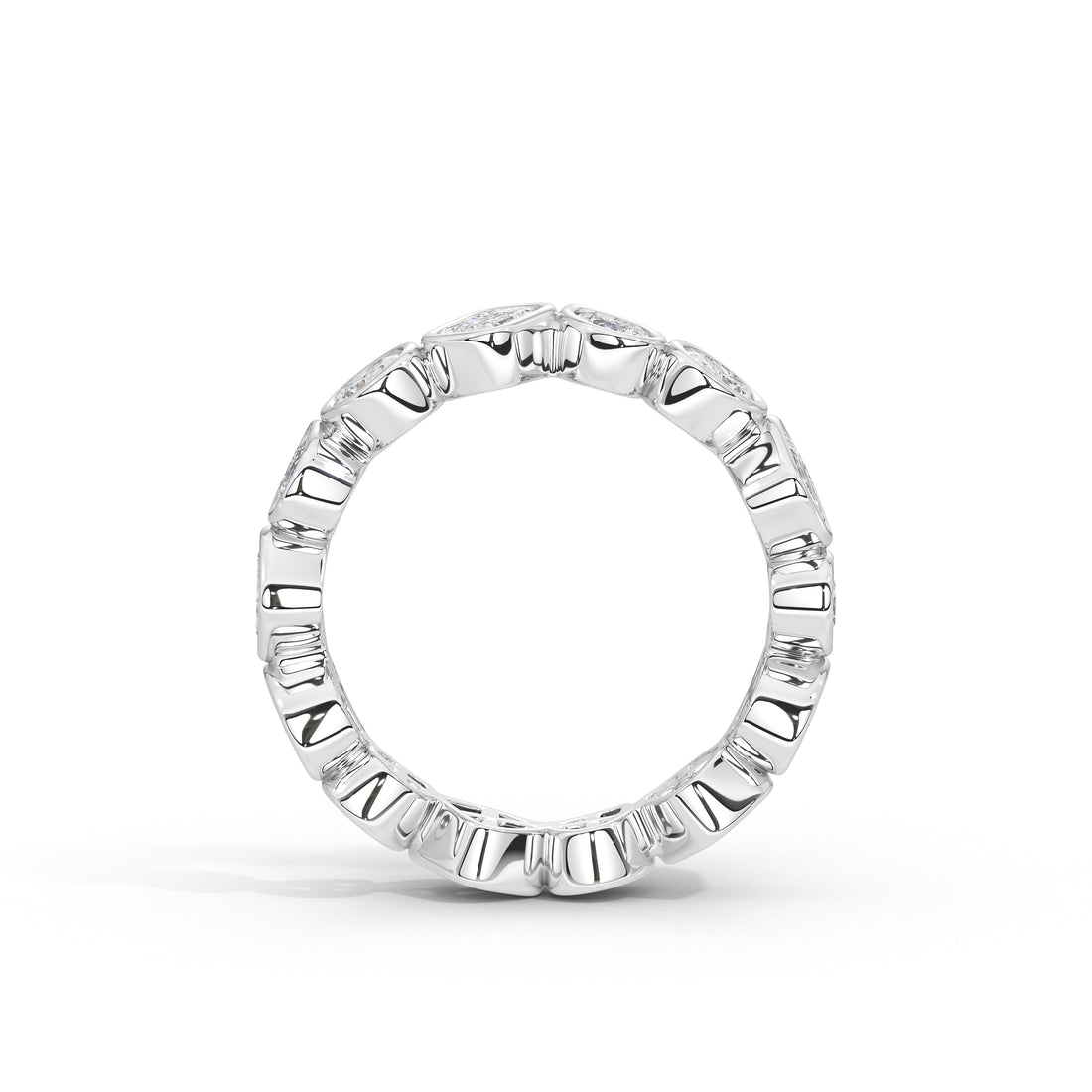 Josephine Pear Oval and Emerald Diamond Eternity Band