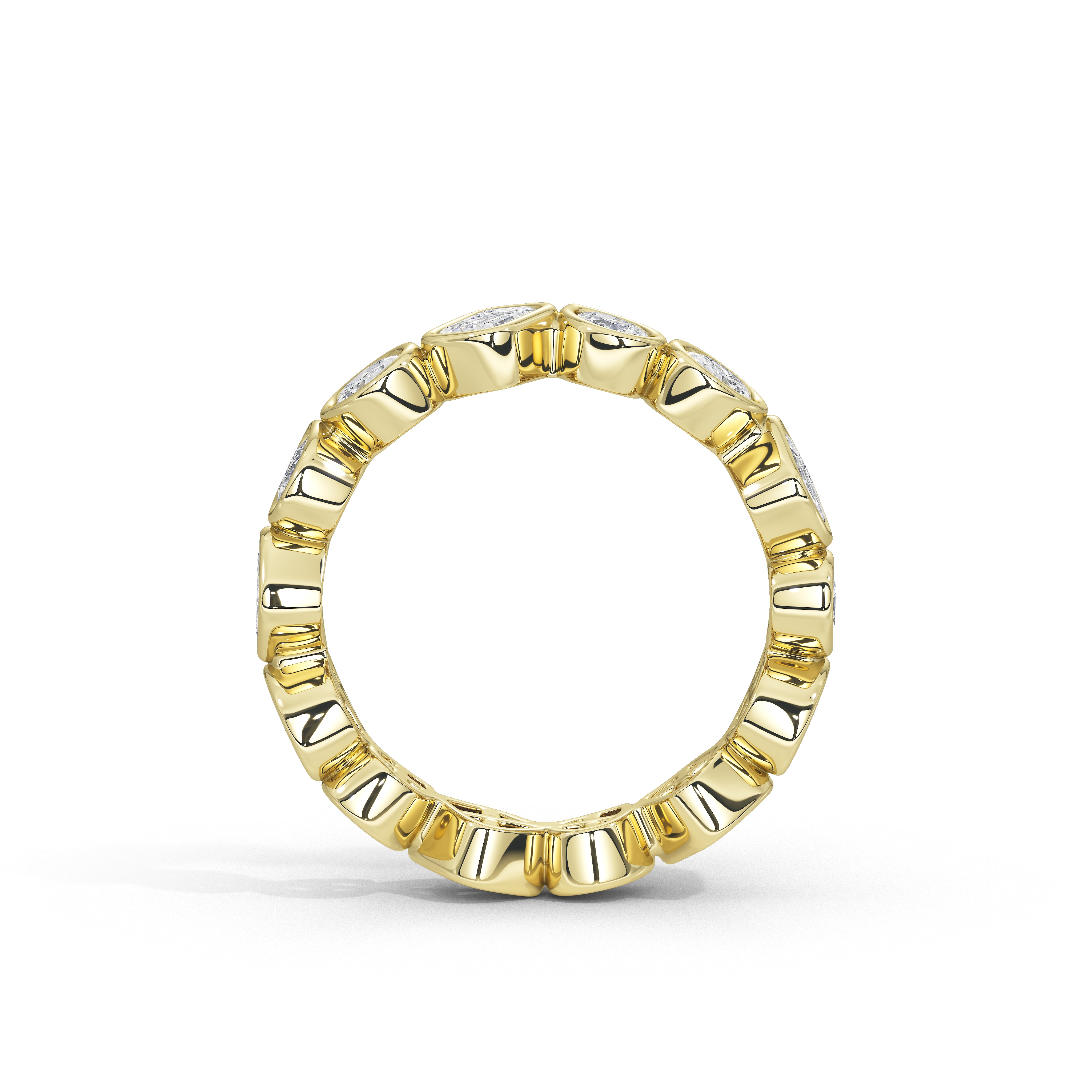 Josephine Pear Oval and Emerald Diamond Eternity Band