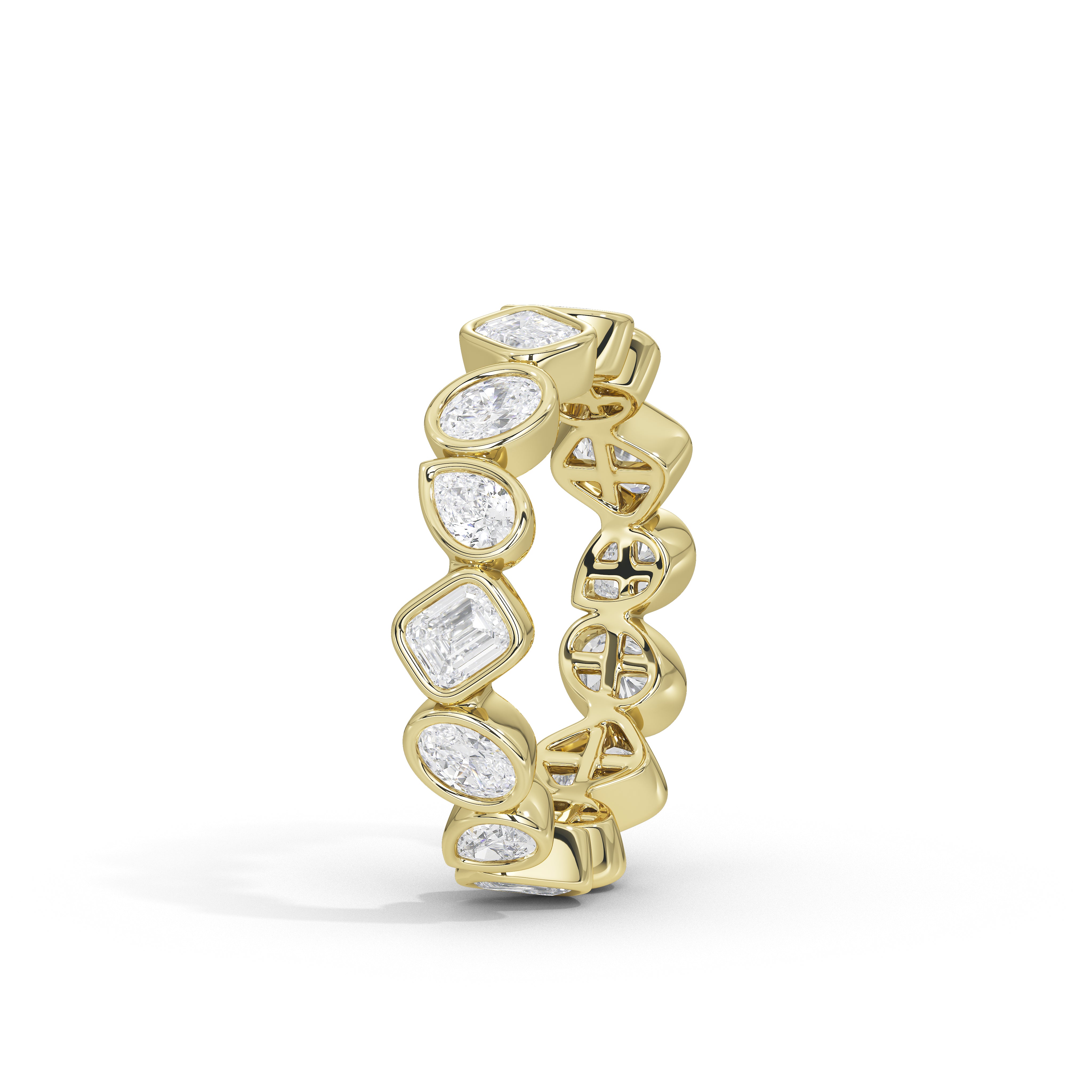 Josephine Pear Oval and Emerald Diamond Eternity Band