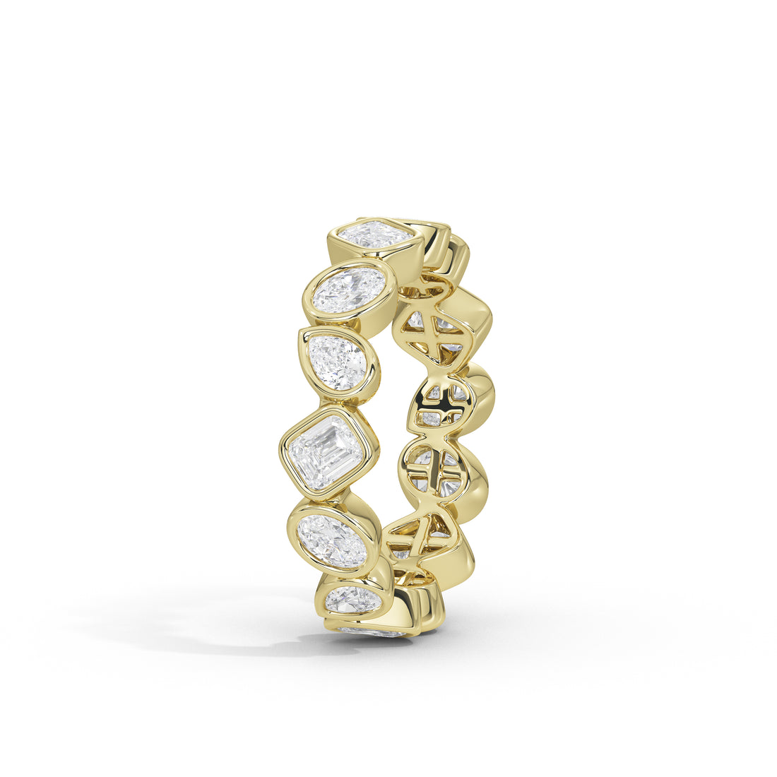 Josephine Pear Oval and Emerald Diamond Eternity Band