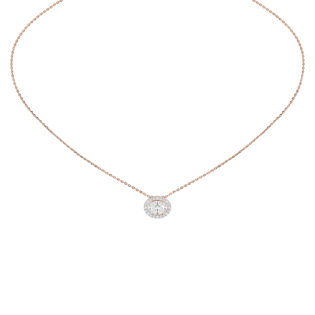 1 Carat Thora Oval Solitaire Pendant (With Chain)