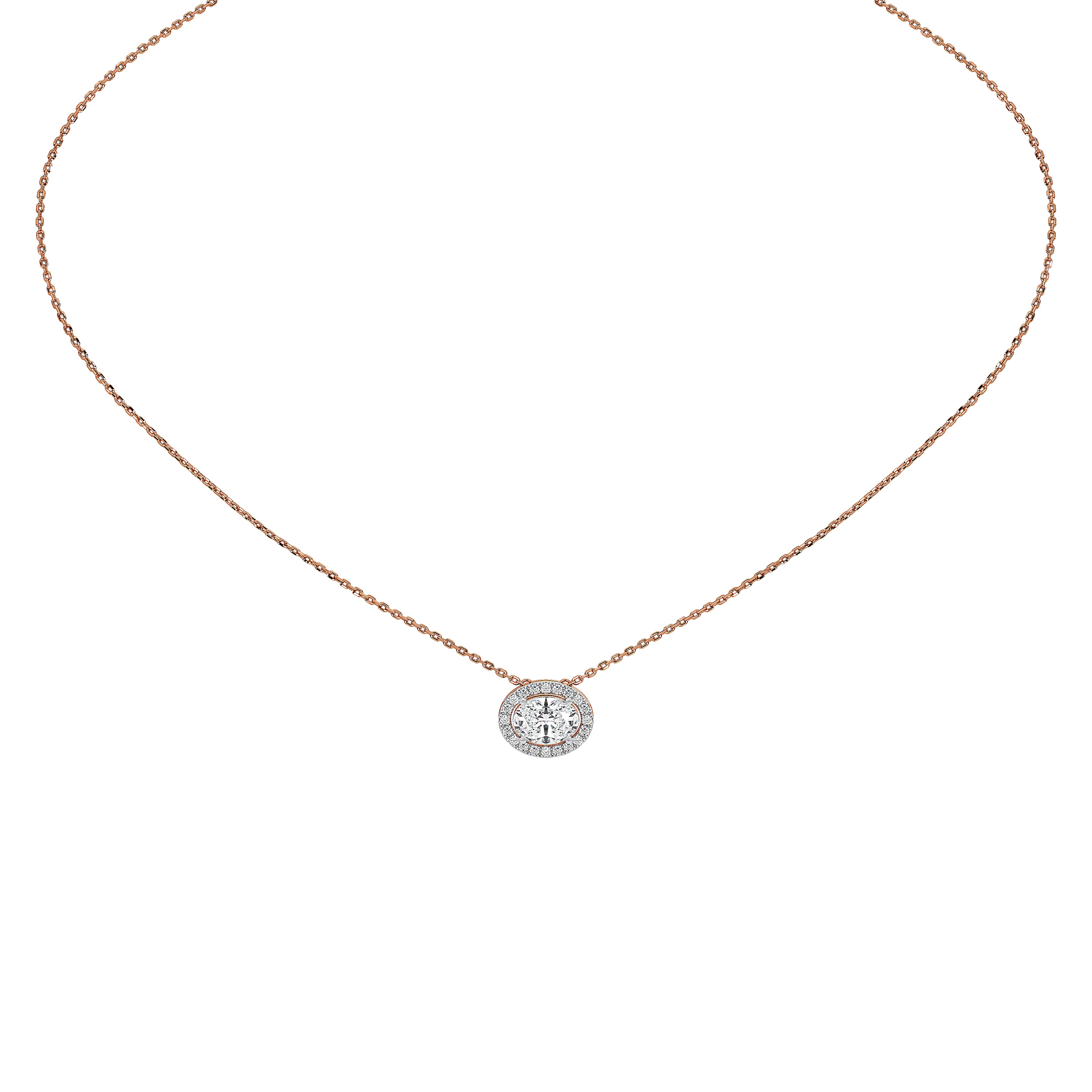 1 Carat Thora Oval Solitaire Pendant (With Chain)