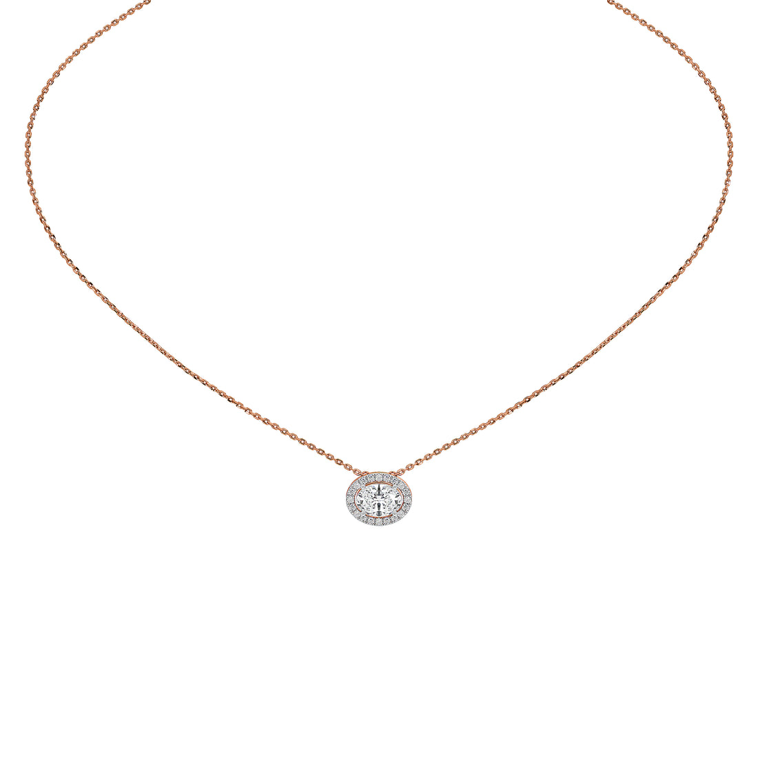 1 Carat Thora Oval Solitaire Pendant (With Chain)