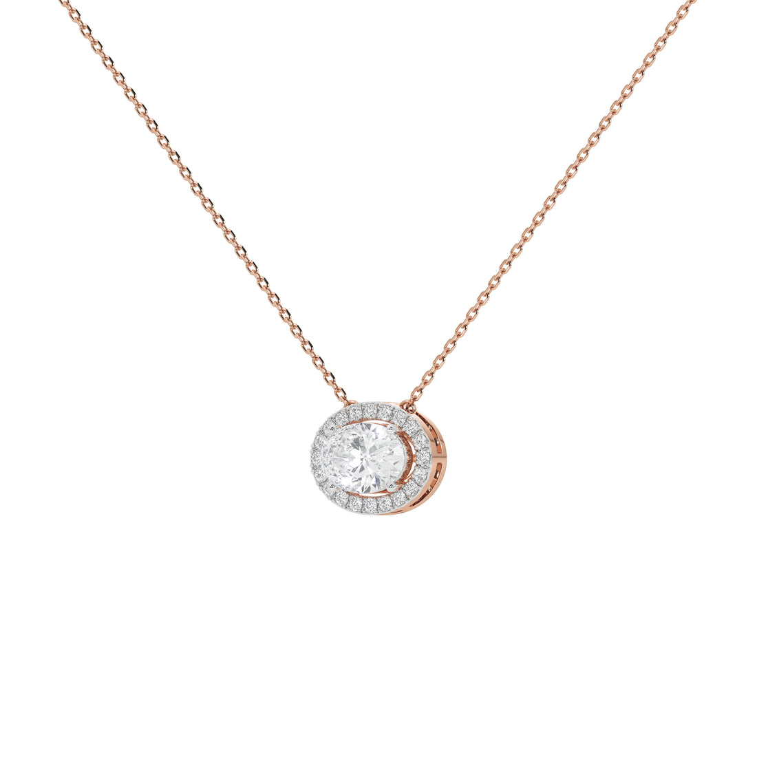 1 Carat Thora Oval Solitaire Pendant (With Chain)