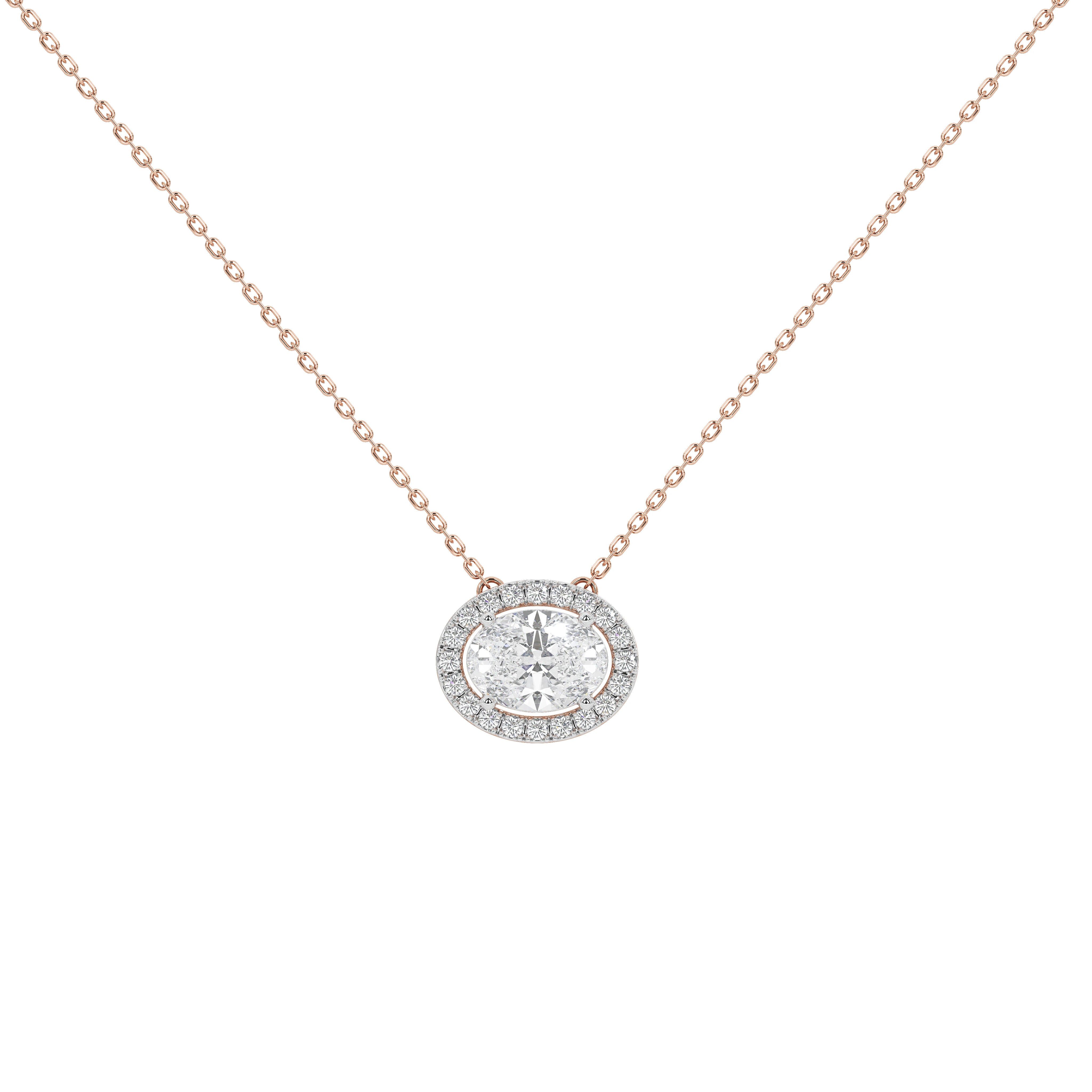 1 Carat Thora Oval Solitaire Pendant (With Chain)