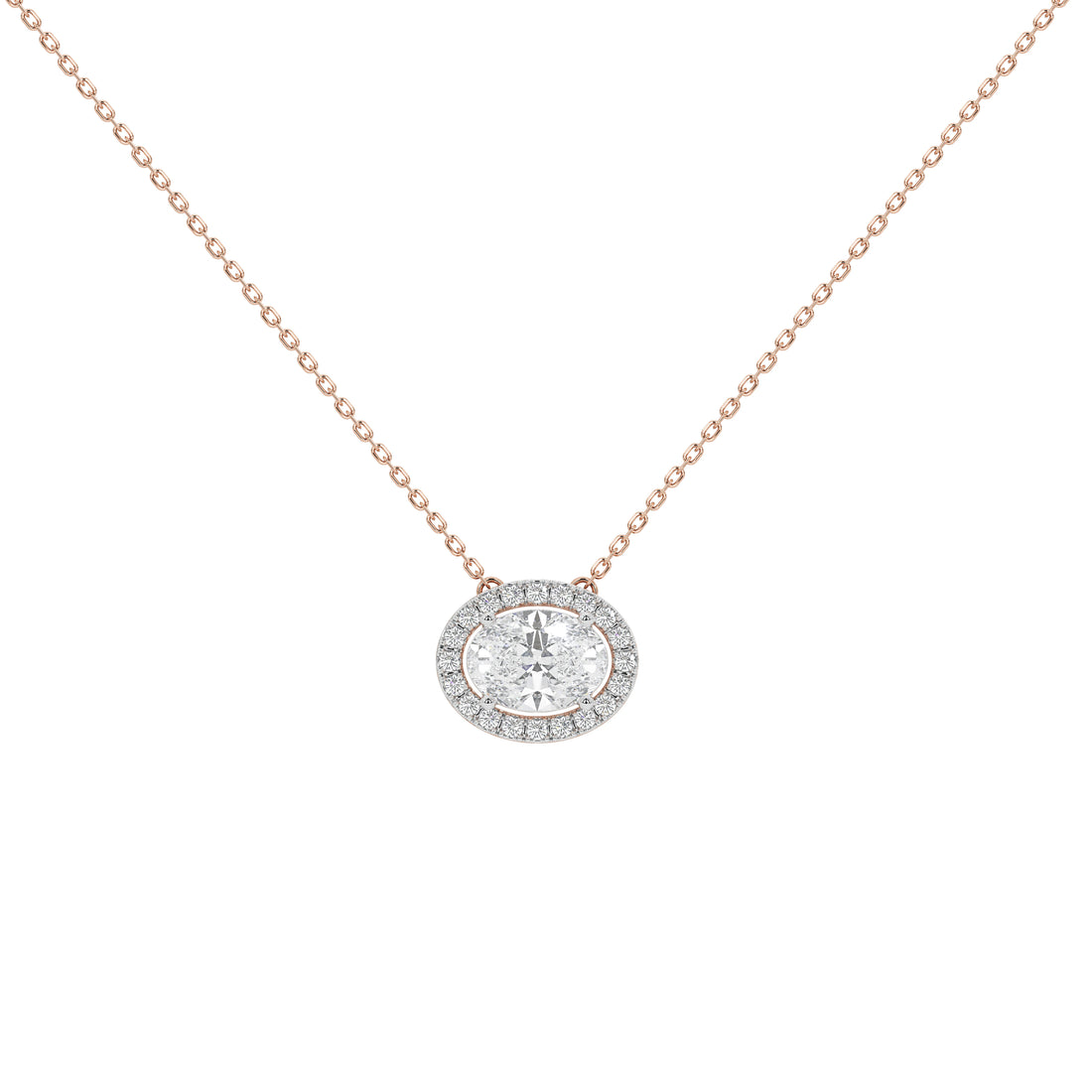 1 Carat Thora Oval Solitaire Pendant (With Chain)