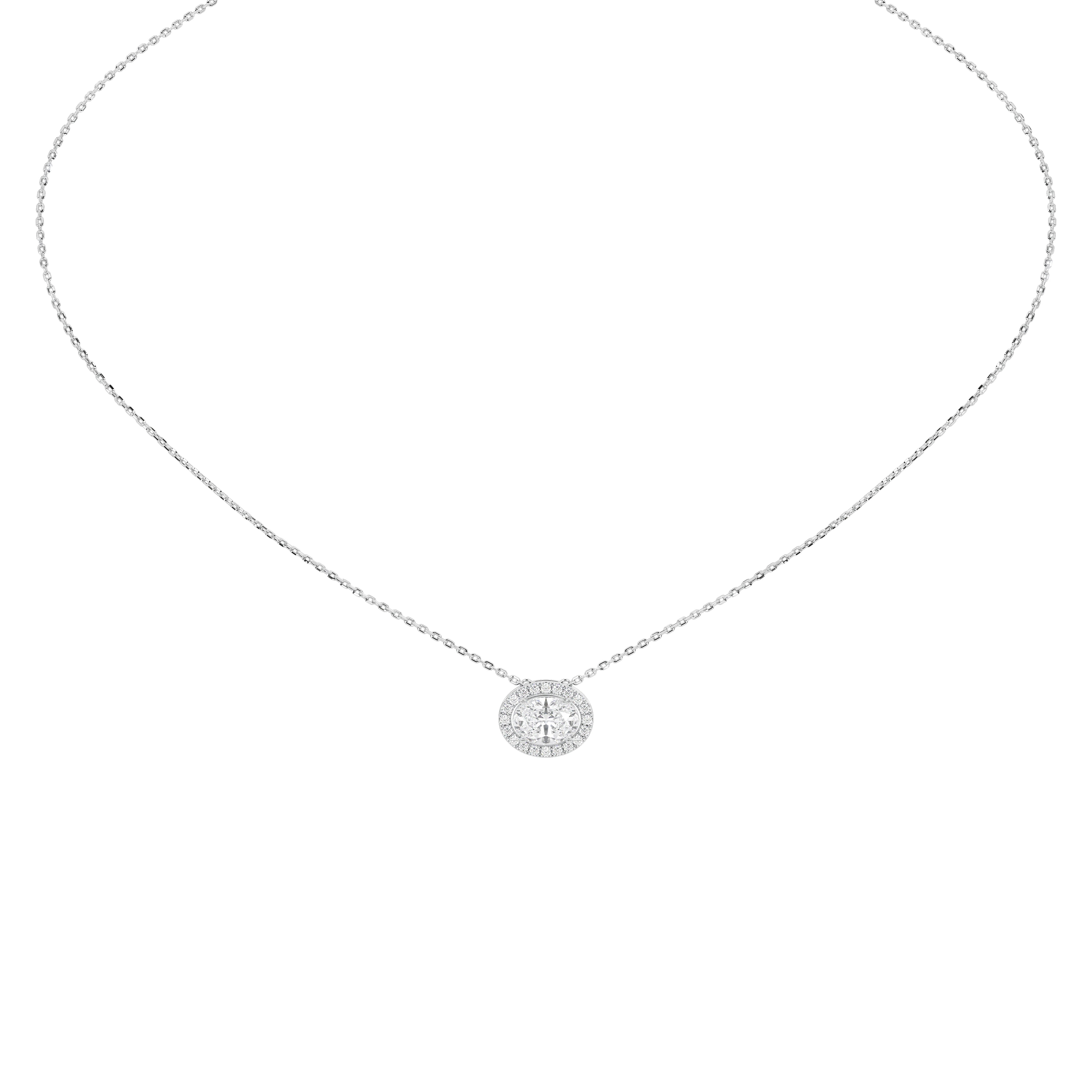 1 Carat Thora Oval Solitaire Pendant (With Chain)