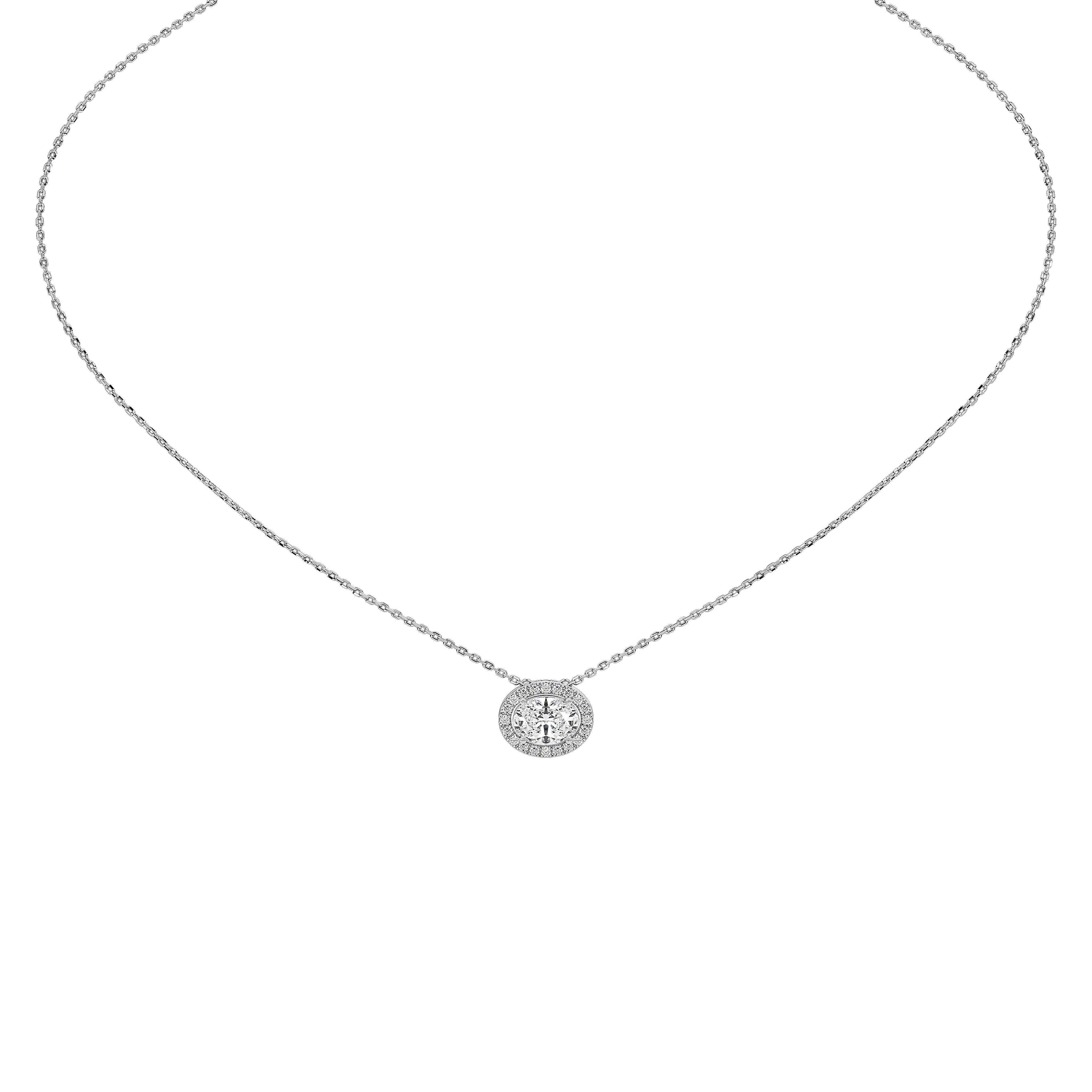 1 Carat Thora Oval Solitaire Pendant (With Chain)