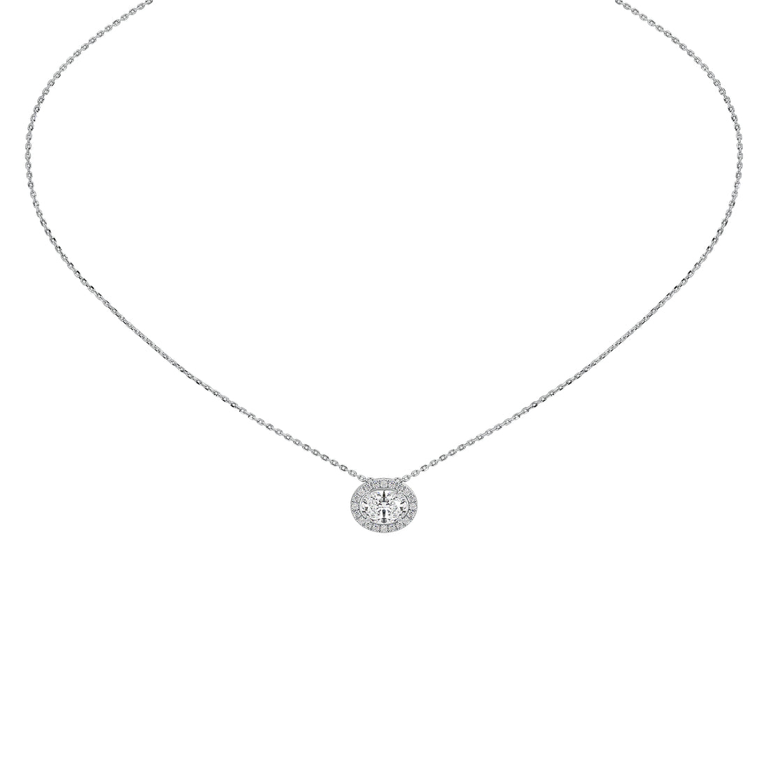 1 Carat Thora Oval Solitaire Pendant (With Chain)