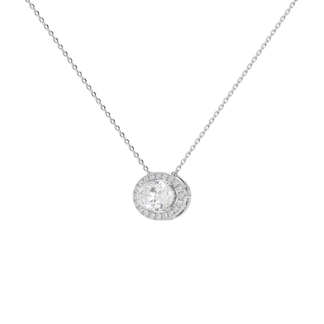 1 Carat Thora Oval Solitaire Pendant (With Chain)