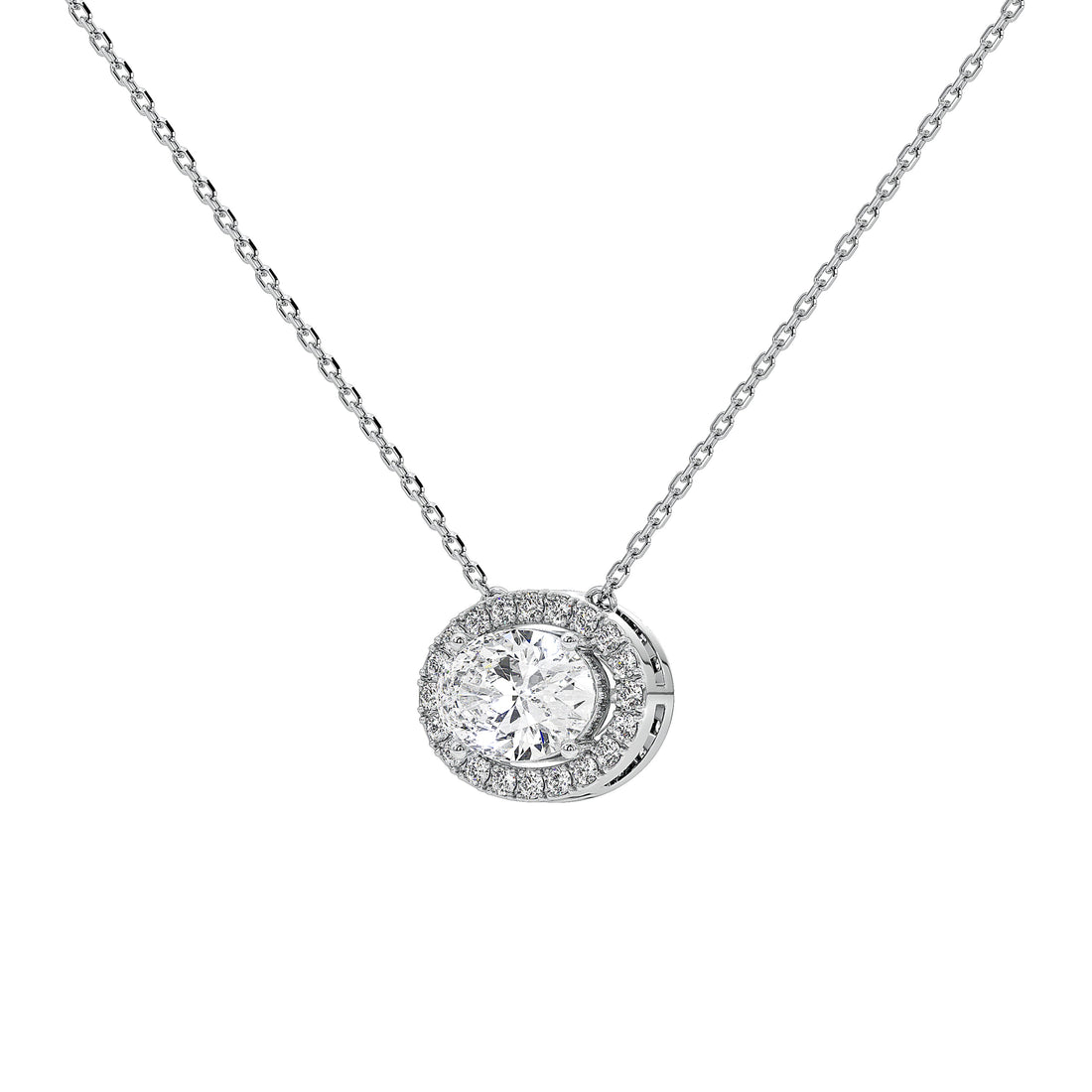 1 Carat Thora Oval Solitaire Pendant (With Chain)