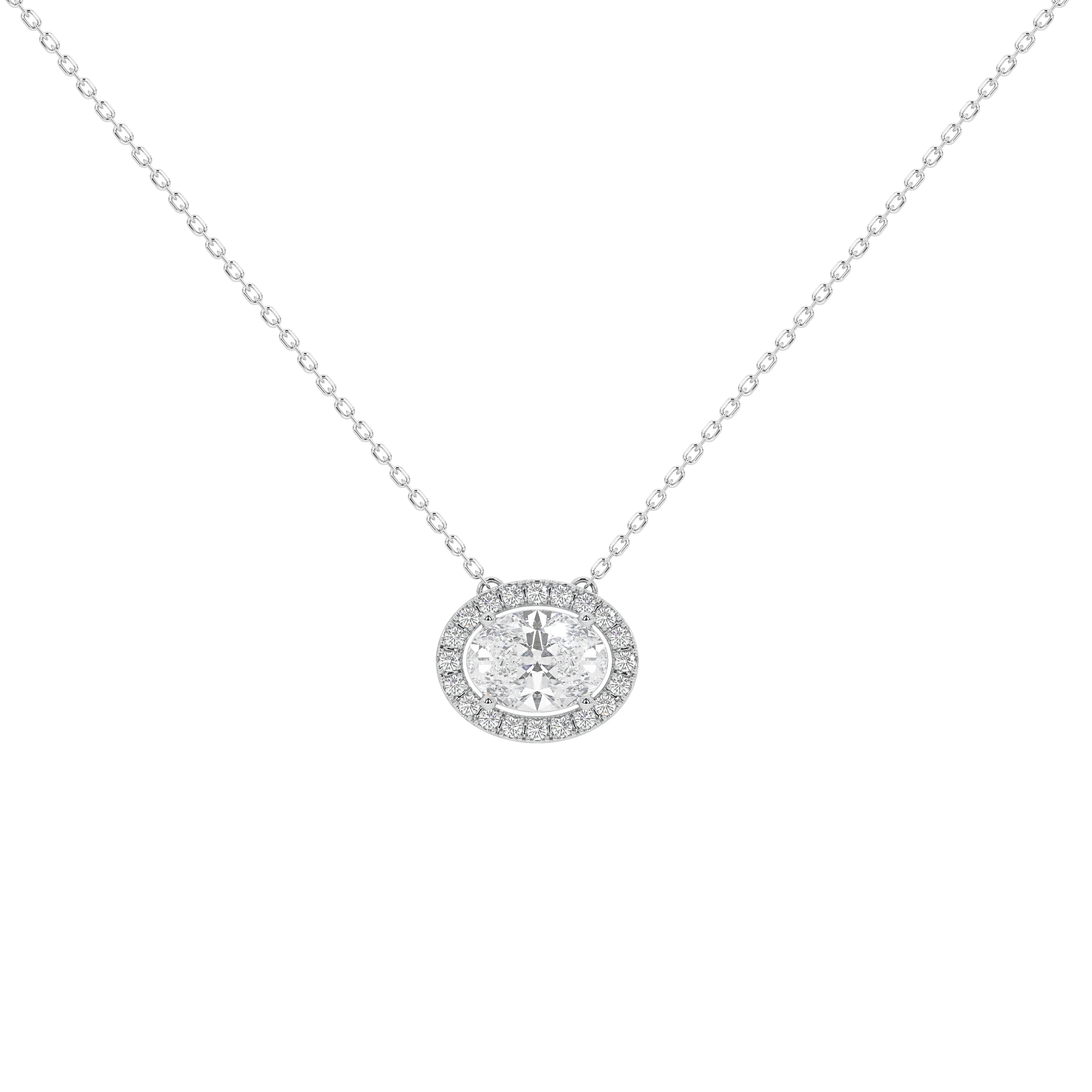 1 Carat Thora Oval Solitaire Pendant (With Chain)