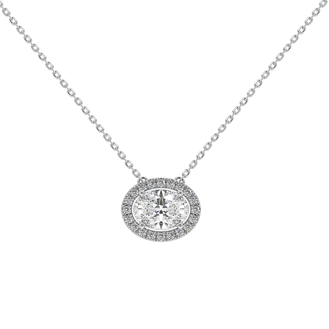 1 Carat Thora Oval Solitaire Pendant (With Chain)
