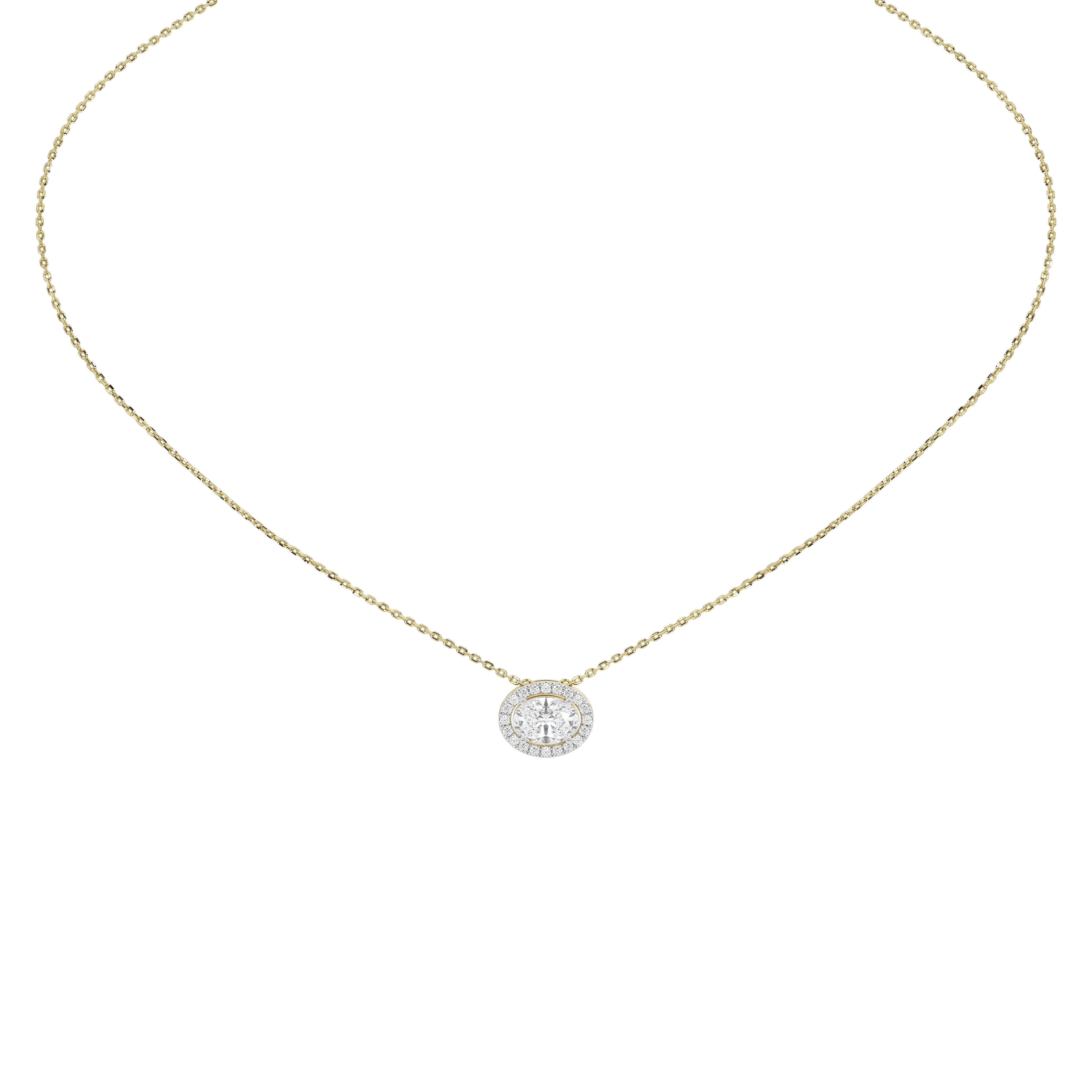 1 Carat Thora Oval Solitaire Pendant (With Chain)