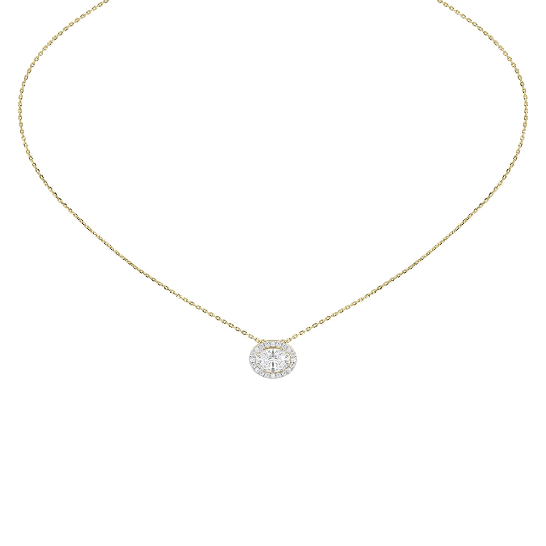 1 Carat Thora Oval Solitaire Pendant (With Chain)