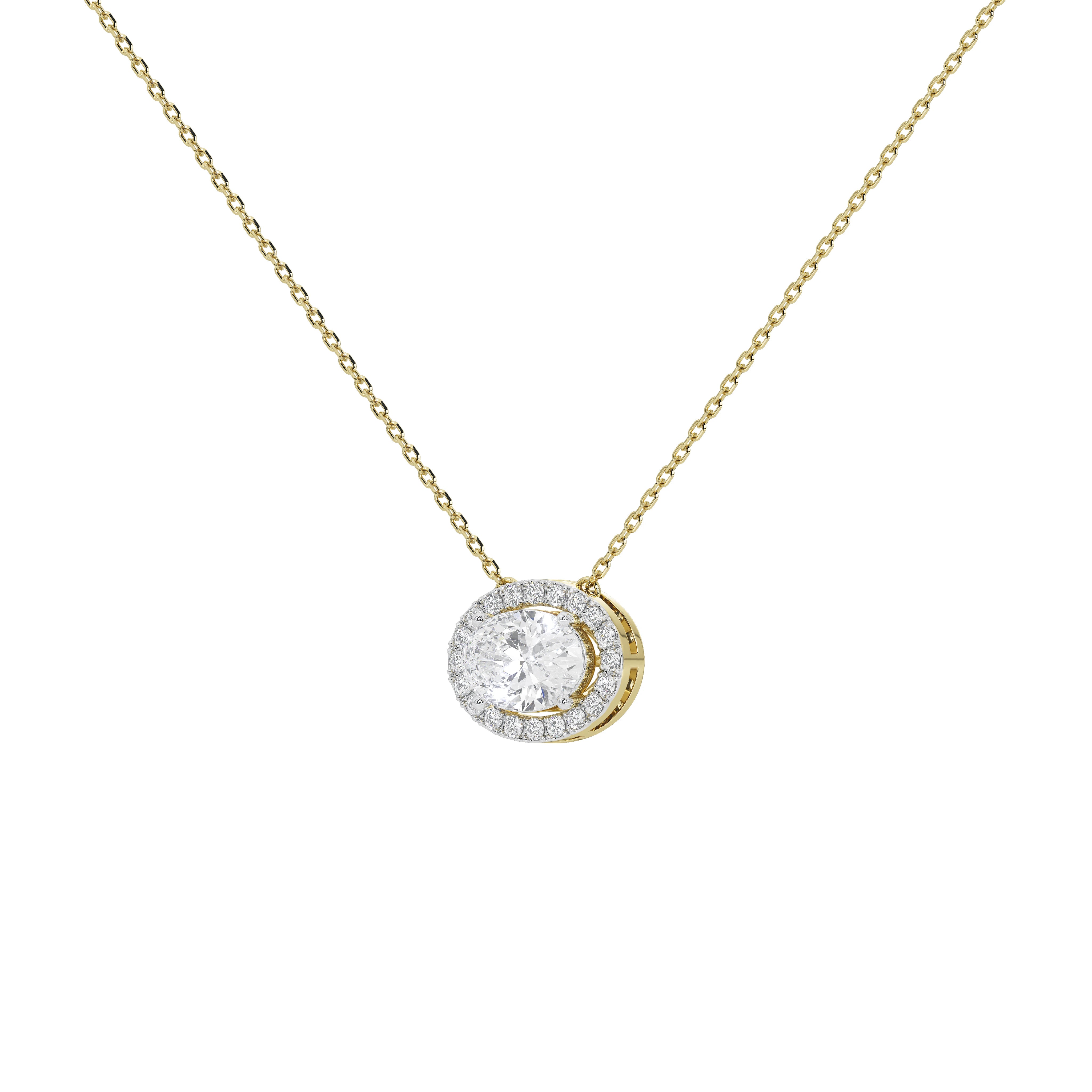 1 Carat Thora Oval Solitaire Pendant (With Chain)