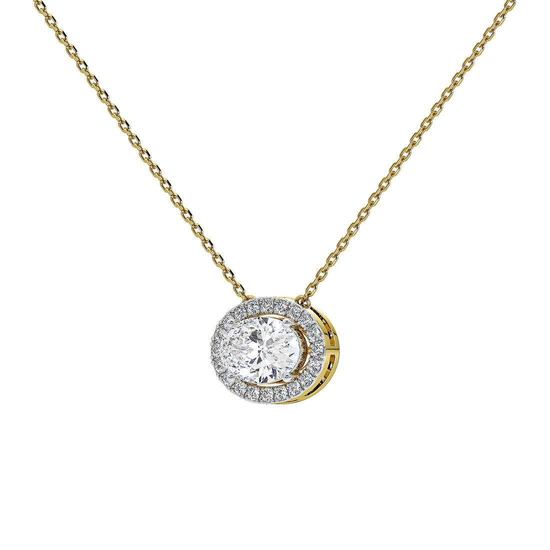 1 Carat Thora Oval Solitaire Pendant (With Chain)