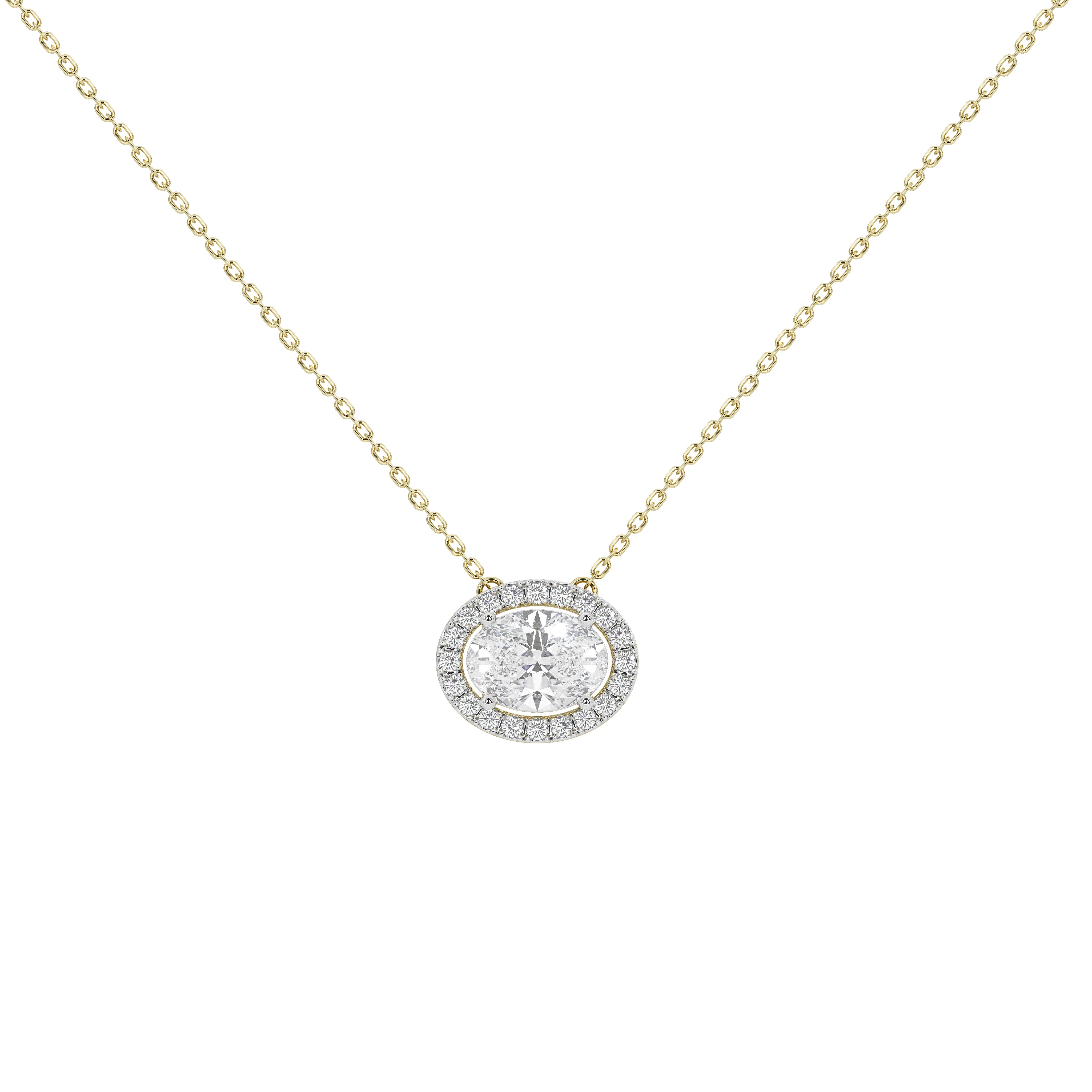 1 Carat Thora Oval Solitaire Pendant (With Chain)