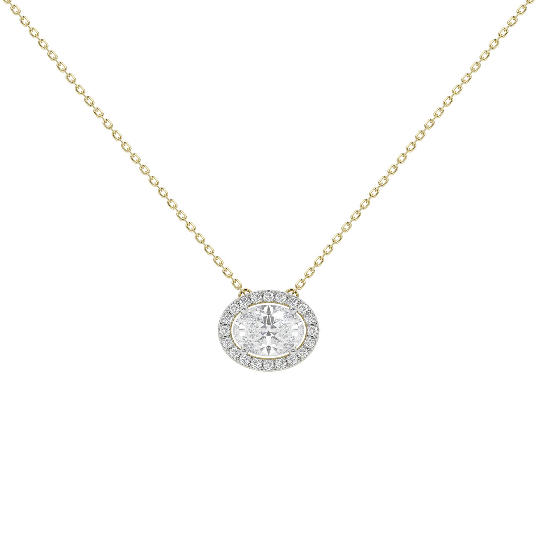 1 Carat Thora Oval Solitaire Pendant (With Chain)
