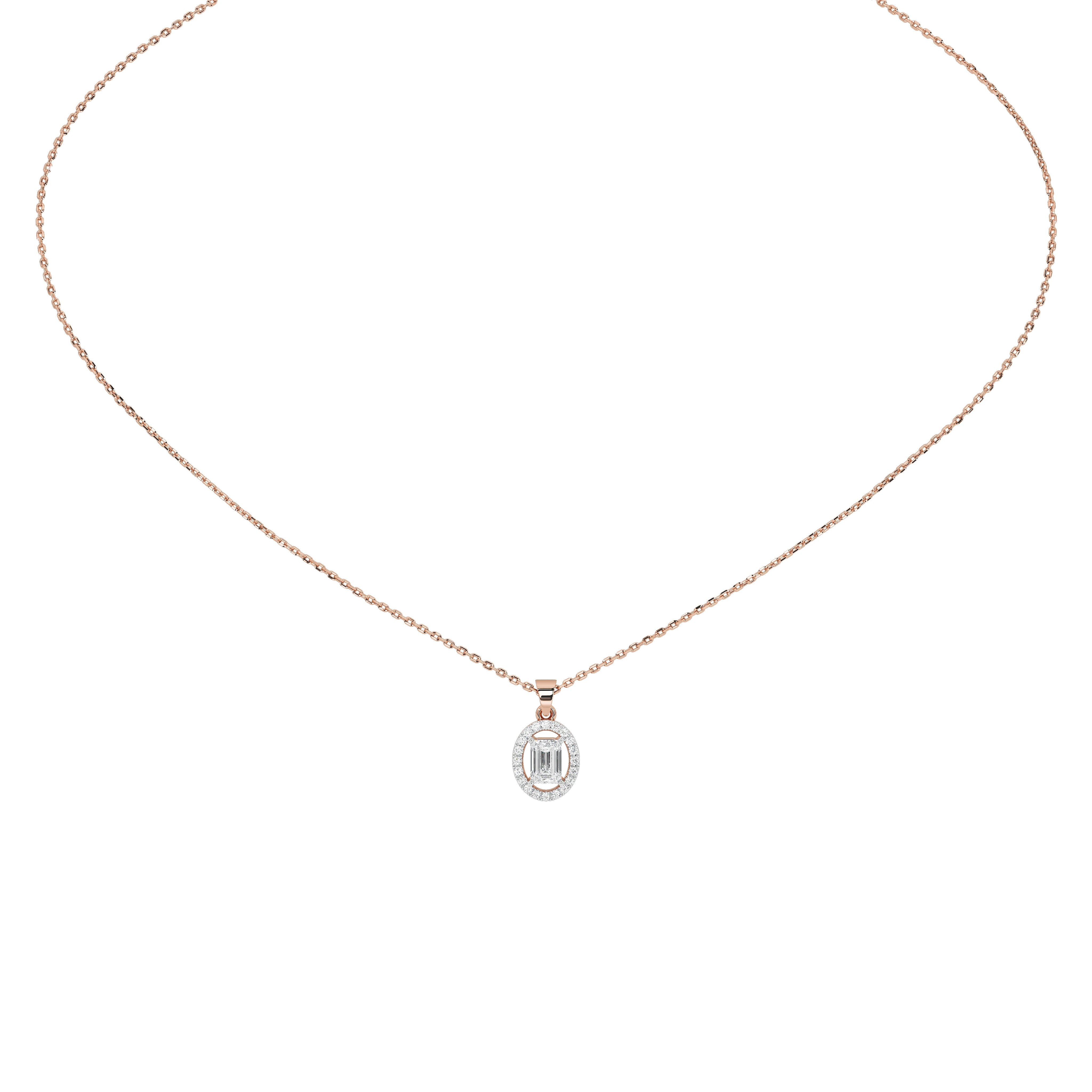 0.8 Carat Elowen Emerald Halo Pendant (Without Chain)