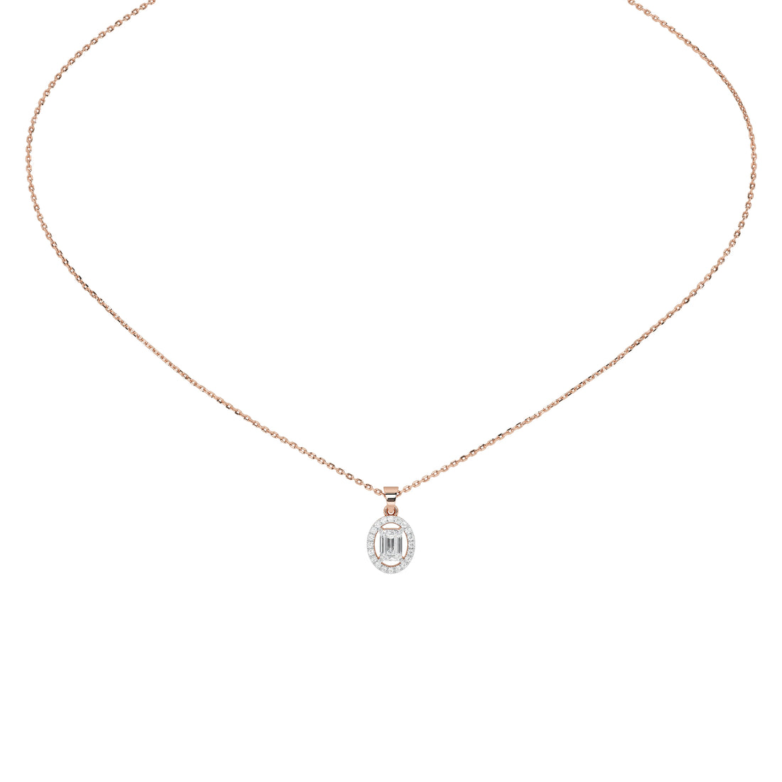 0.8 Carat Elowen Emerald Halo Pendant (Without Chain)
