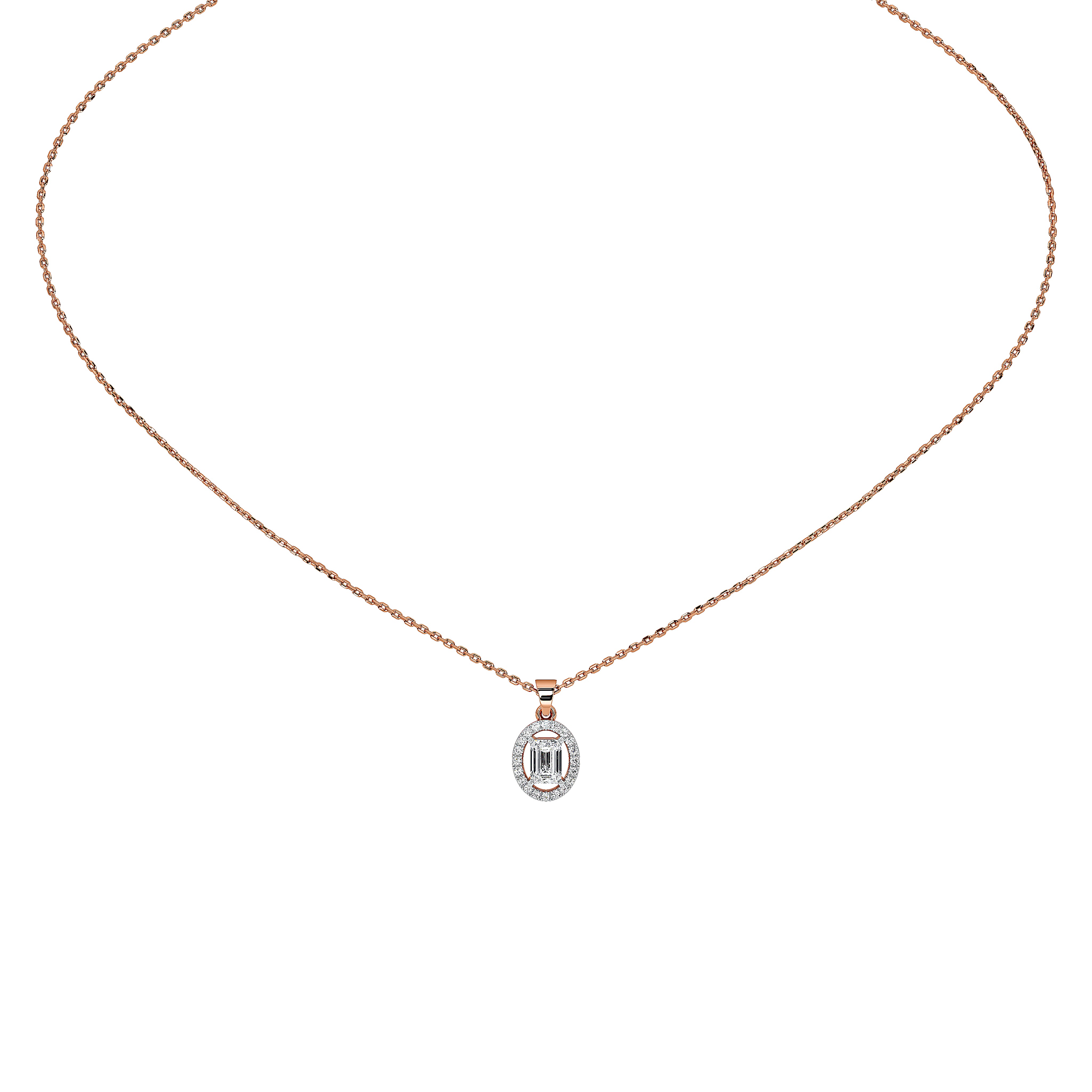 0.8 Carat Elowen Emerald Halo Pendant (Without Chain)