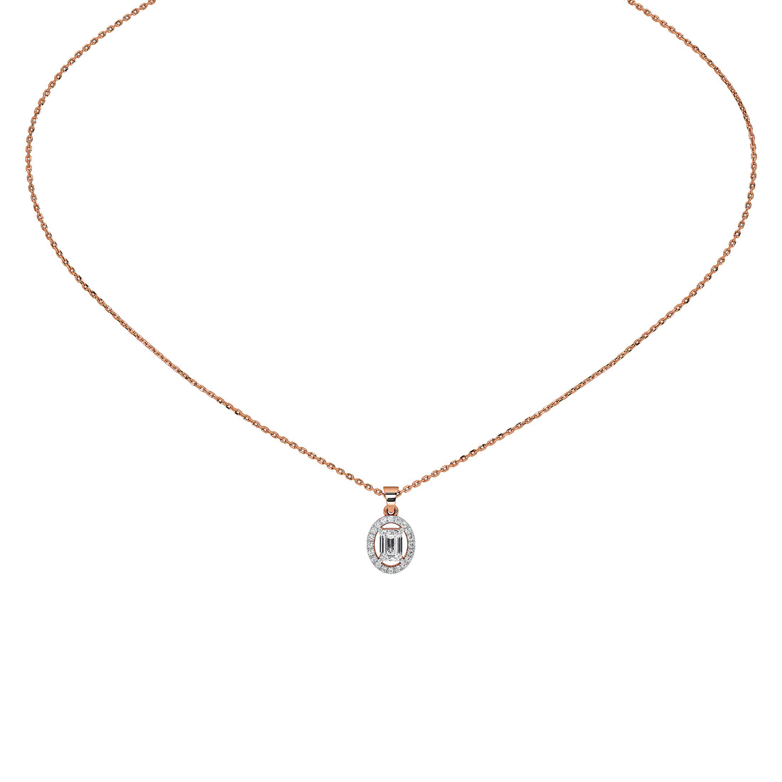 0.8 Carat Elowen Emerald Halo Pendant (Without Chain)