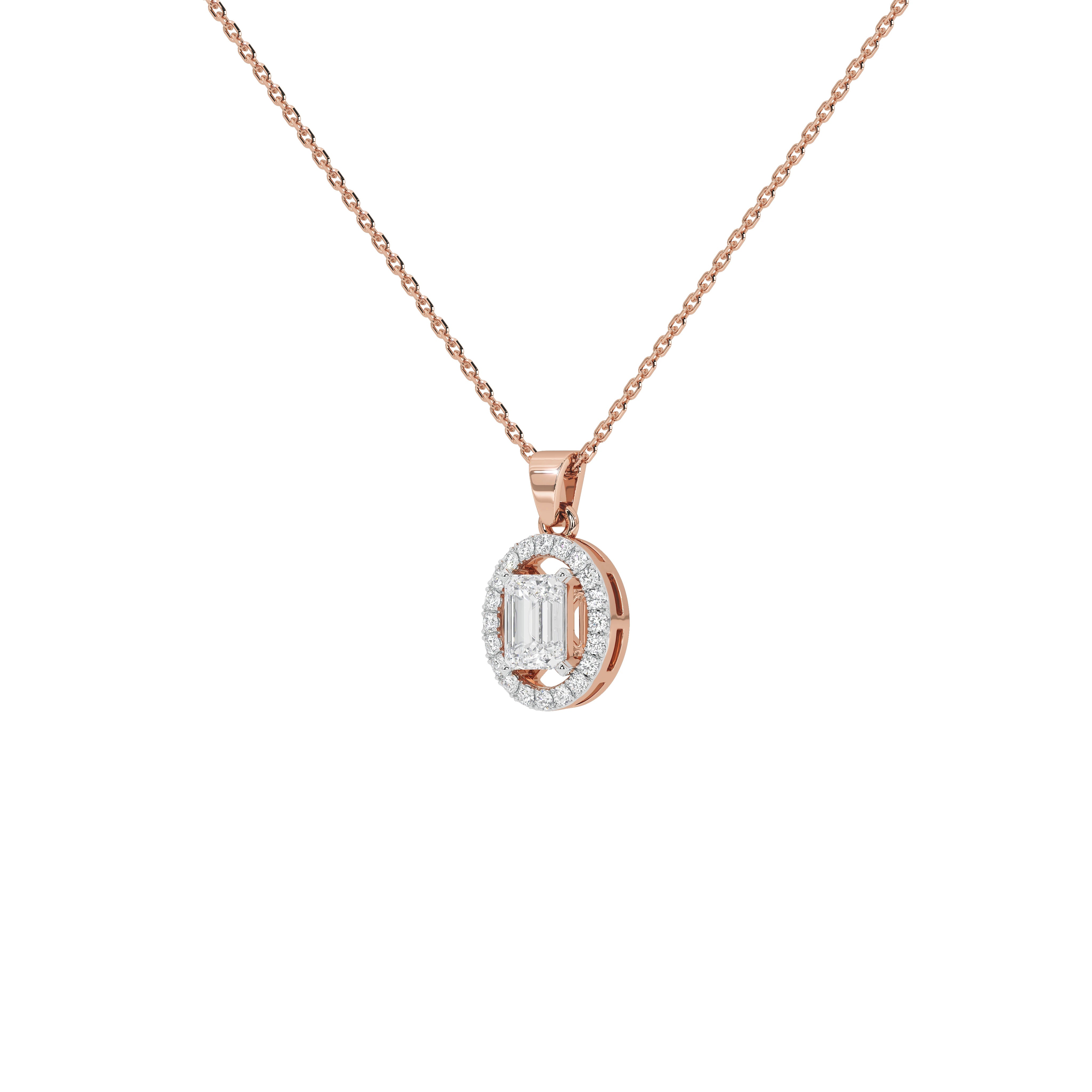 0.8 Carat Elowen Emerald Halo Pendant (Without Chain)