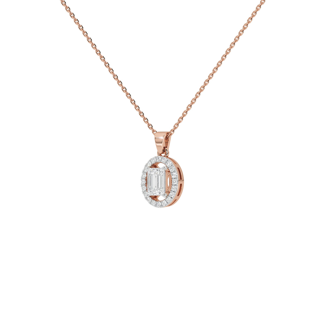 0.8 Carat Elowen Emerald Halo Pendant (Without Chain)