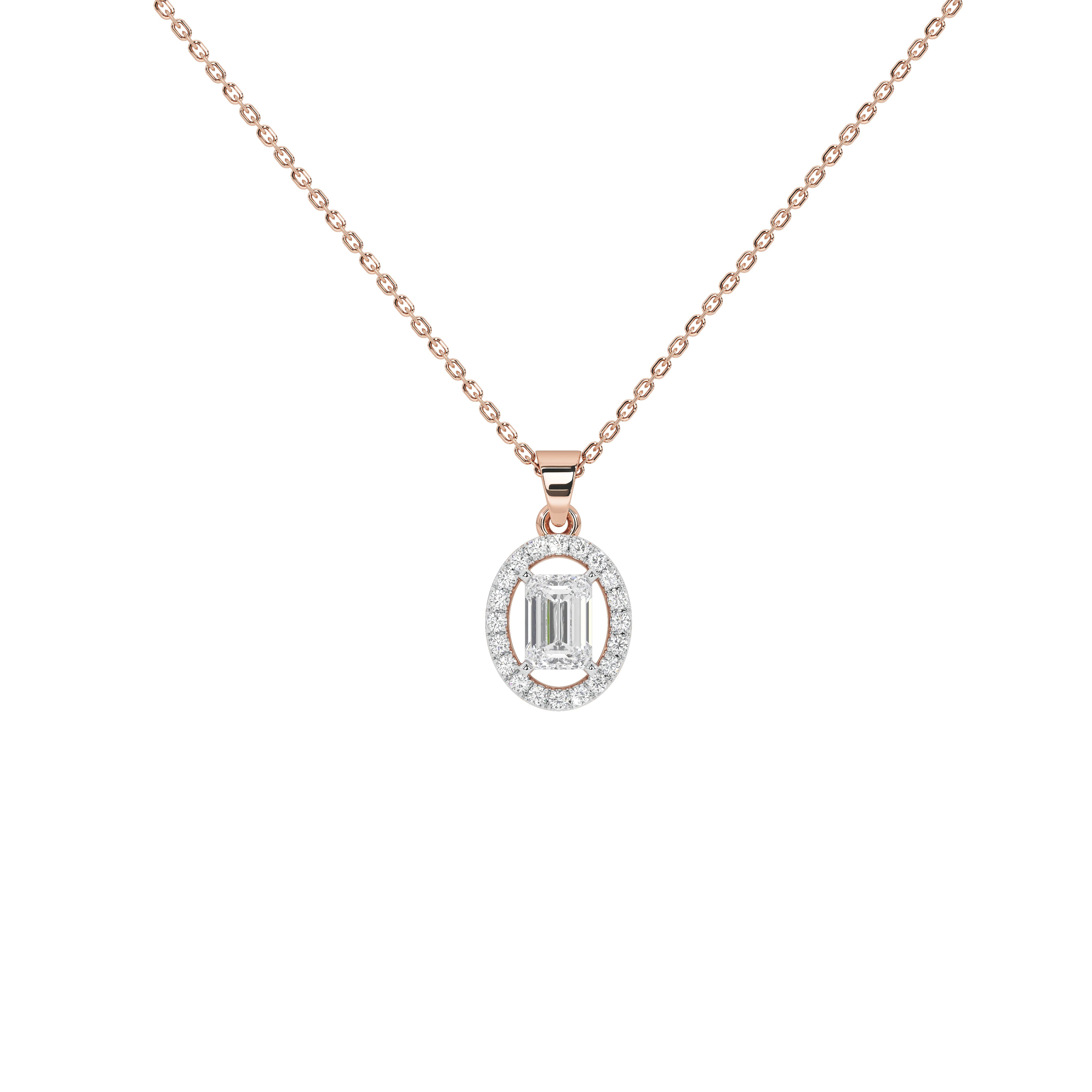 0.8 Carat Elowen Emerald Halo Pendant (Without Chain)
