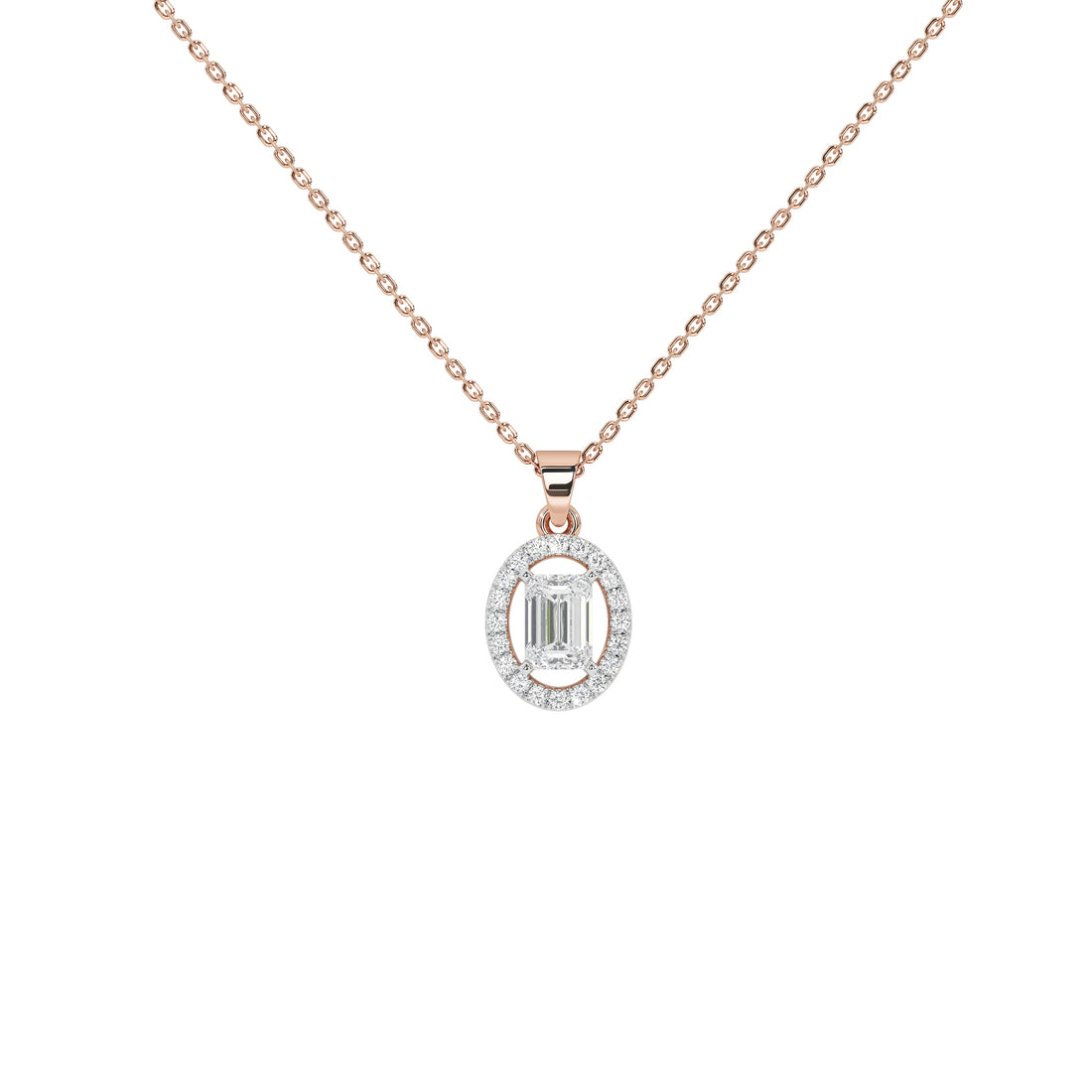0.8 Carat Elowen Emerald Halo Pendant (Without Chain)