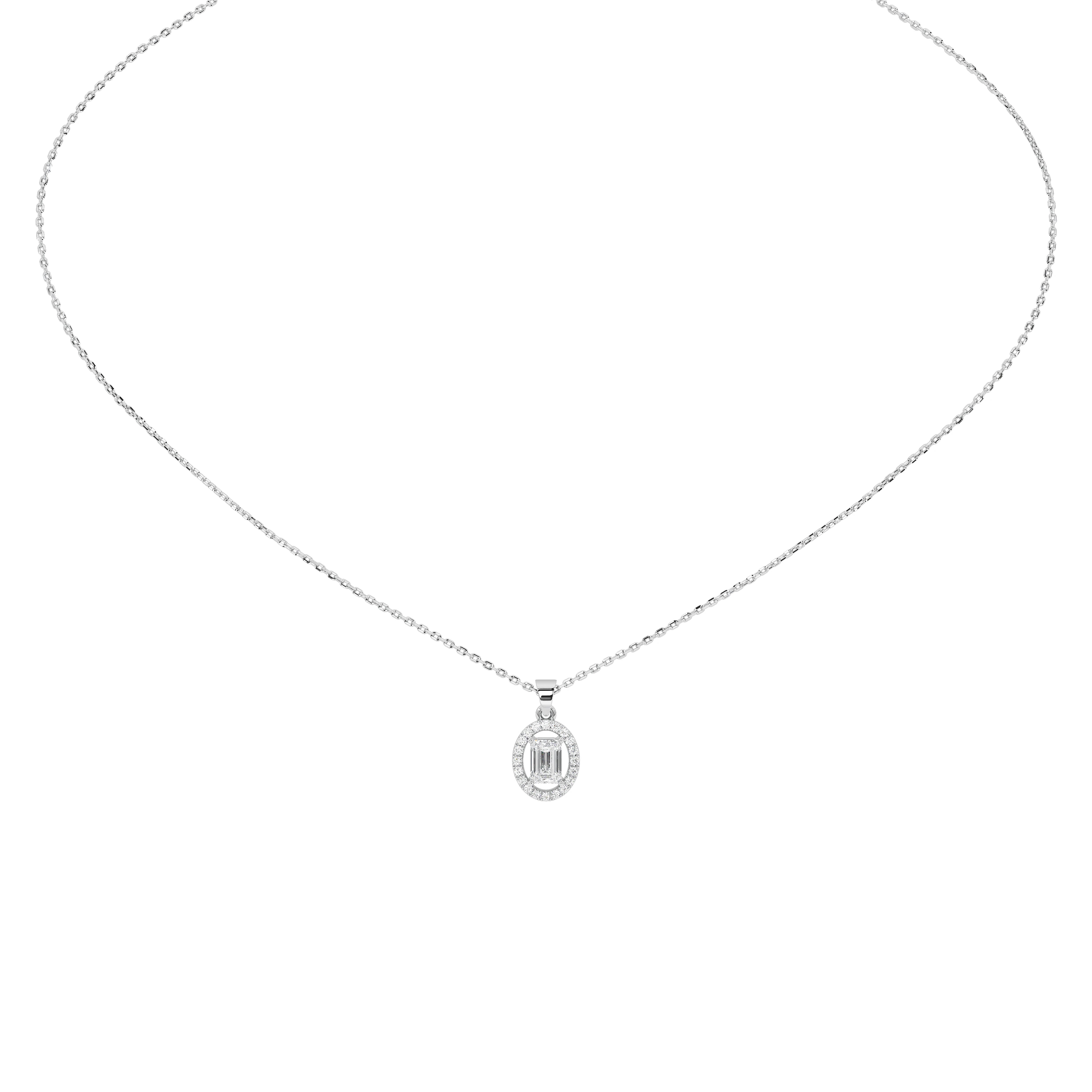 0.8 Carat Elowen Emerald Halo Pendant (Without Chain)