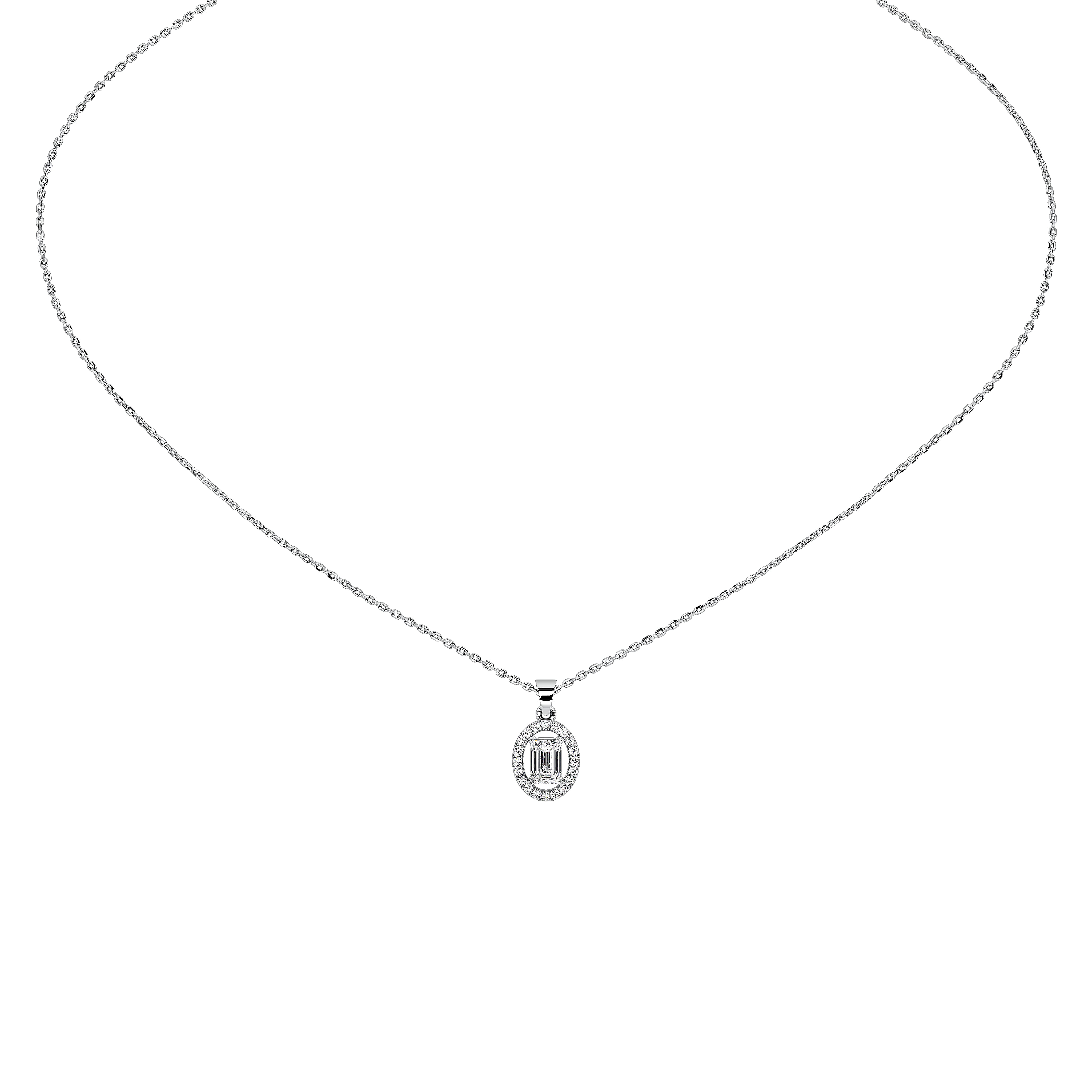 0.8 Carat Elowen Emerald Halo Pendant (Without Chain)
