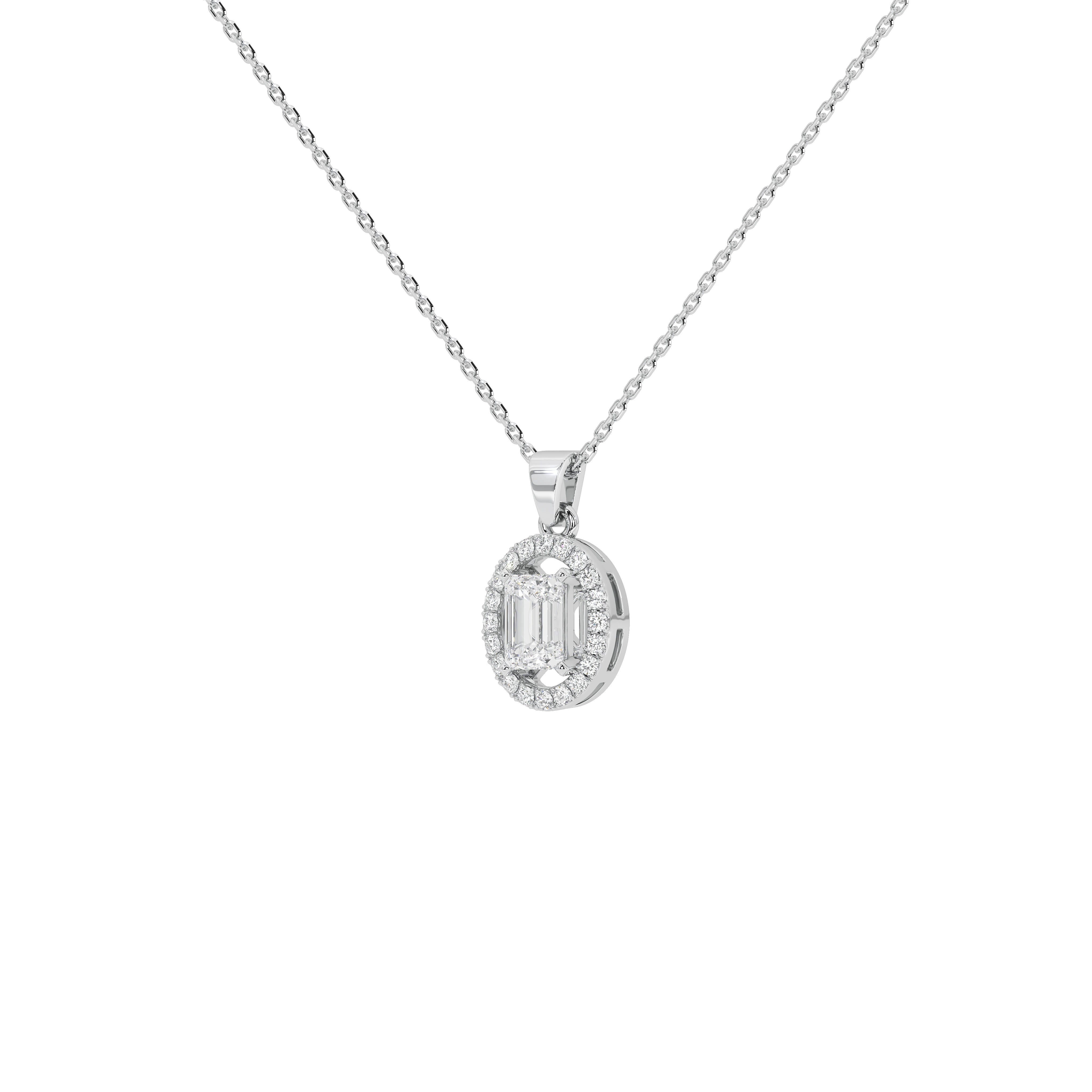 0.8 Carat Elowen Emerald Halo Pendant (Without Chain)